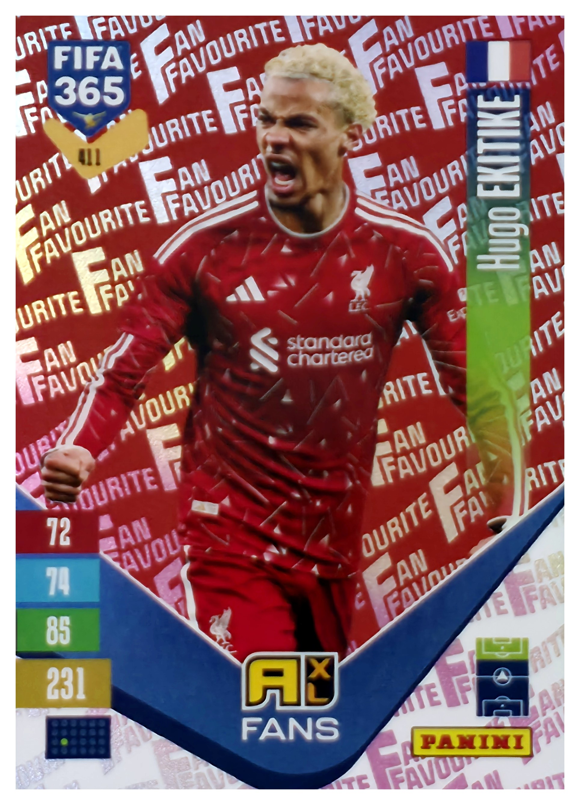 Hugo Ekitike - Panini Adrenalyn XL FIFA 365 Fan Favourites 2026-27, Nr. 411 – Red, Insert (Art.-Nr. SG110598)