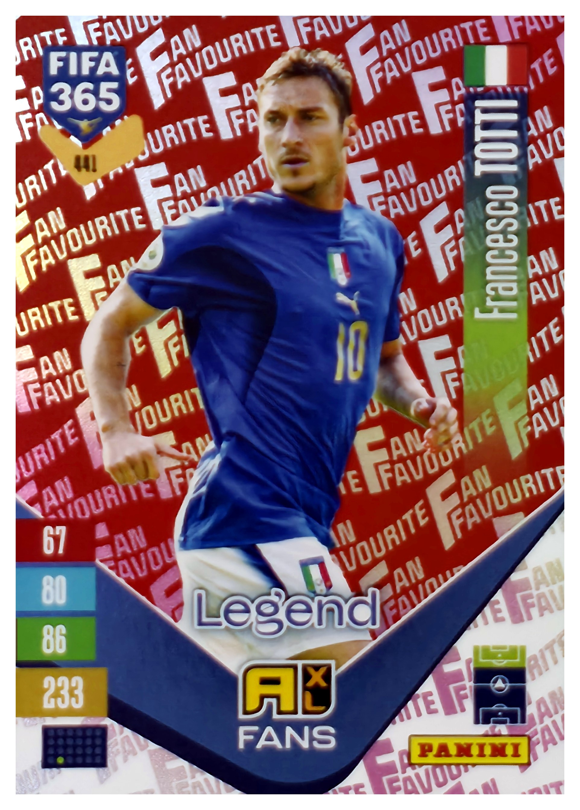Francesco Totti - Panini Adrenalyn XL FIFA 365 Fan Favourites 2026-27, Nr. 441 – Red, Insert (Art.-Nr. SG110610)
