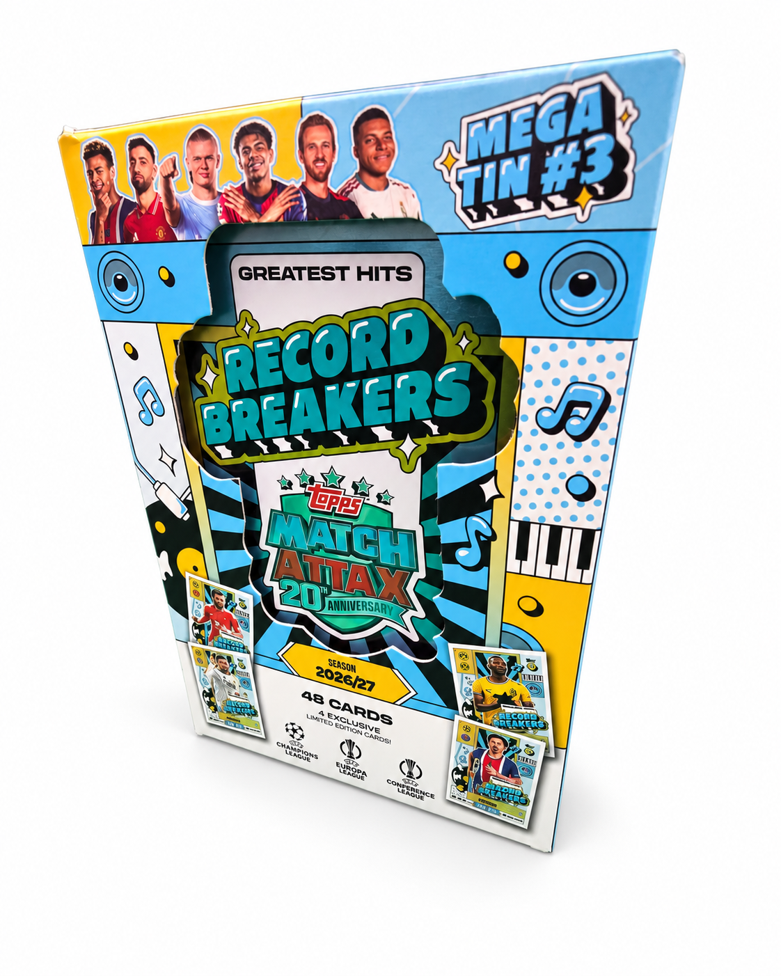 Topps Match Attax UEFA Club Competitions 2026/2027 Mega Tin #3 Record Breakers – ungeöffnete Sammeldose mit 48 Karten
