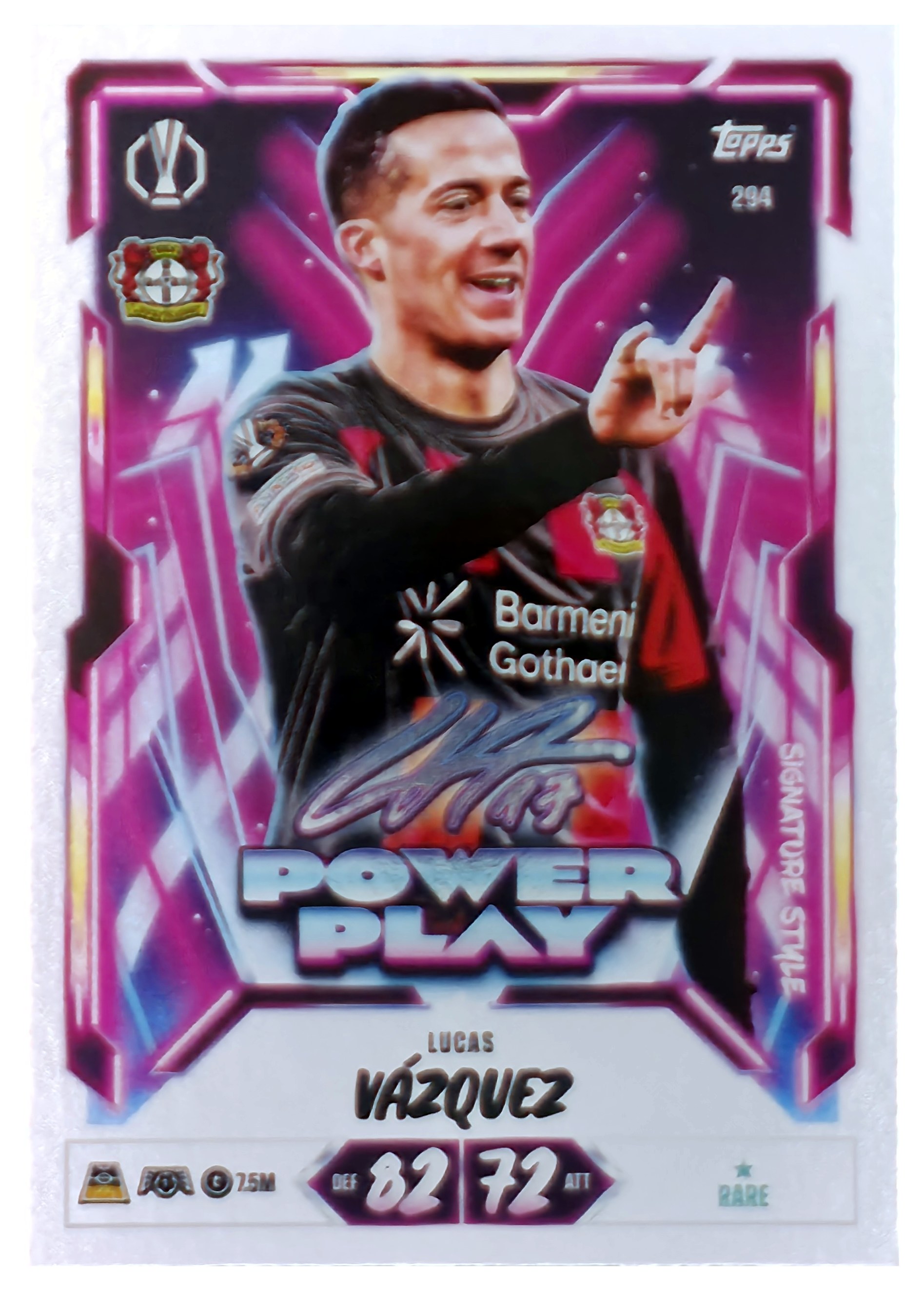 Lucas Vázquez - Topps Match Attax UEFA Club Competitions Power Play Signature Style 2026-27, Nr. 294 (Art.-Nr. SG107558)