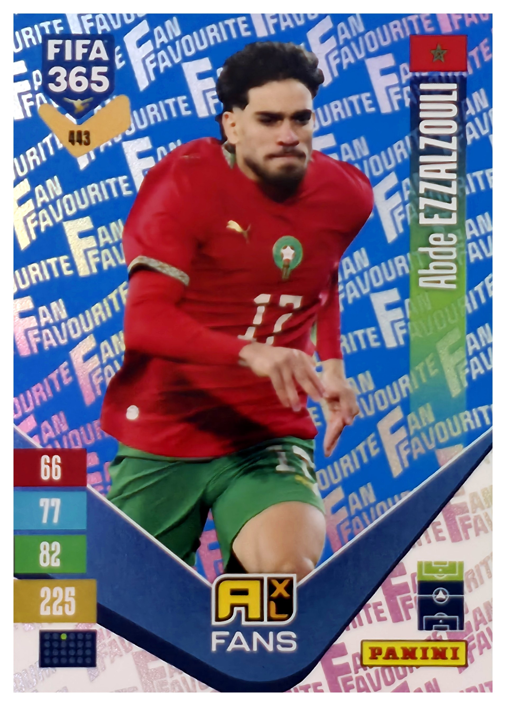 Abde Ezzalzouli - Panini Adrenalyn XL FIFA 365 Fan Favourites 2026-27, Nr. 443 – Blue, Insert (Art.-Nr. SG110551)
