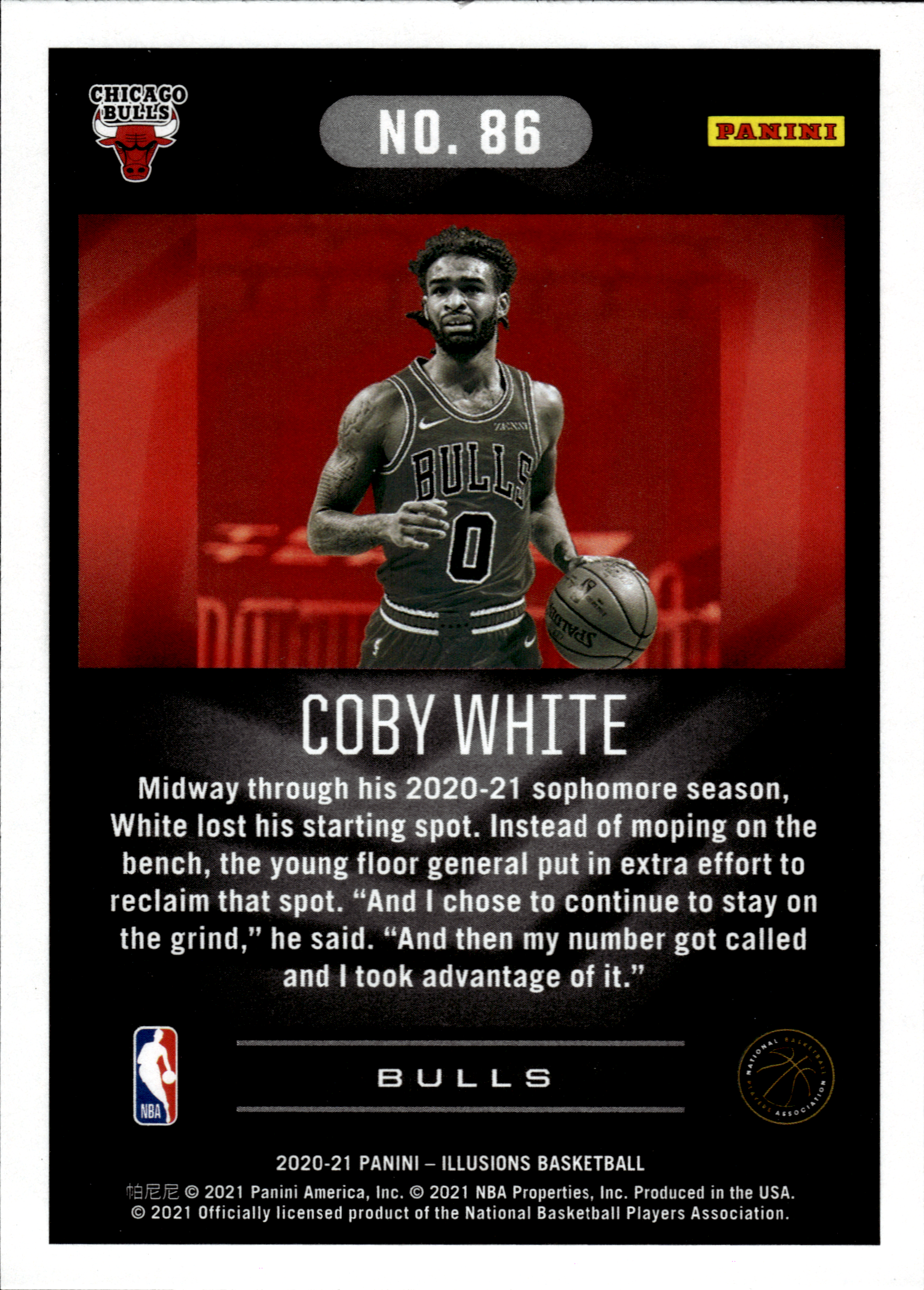Coby White - Panini Illusions Base Set 2020-21, Nr. 86