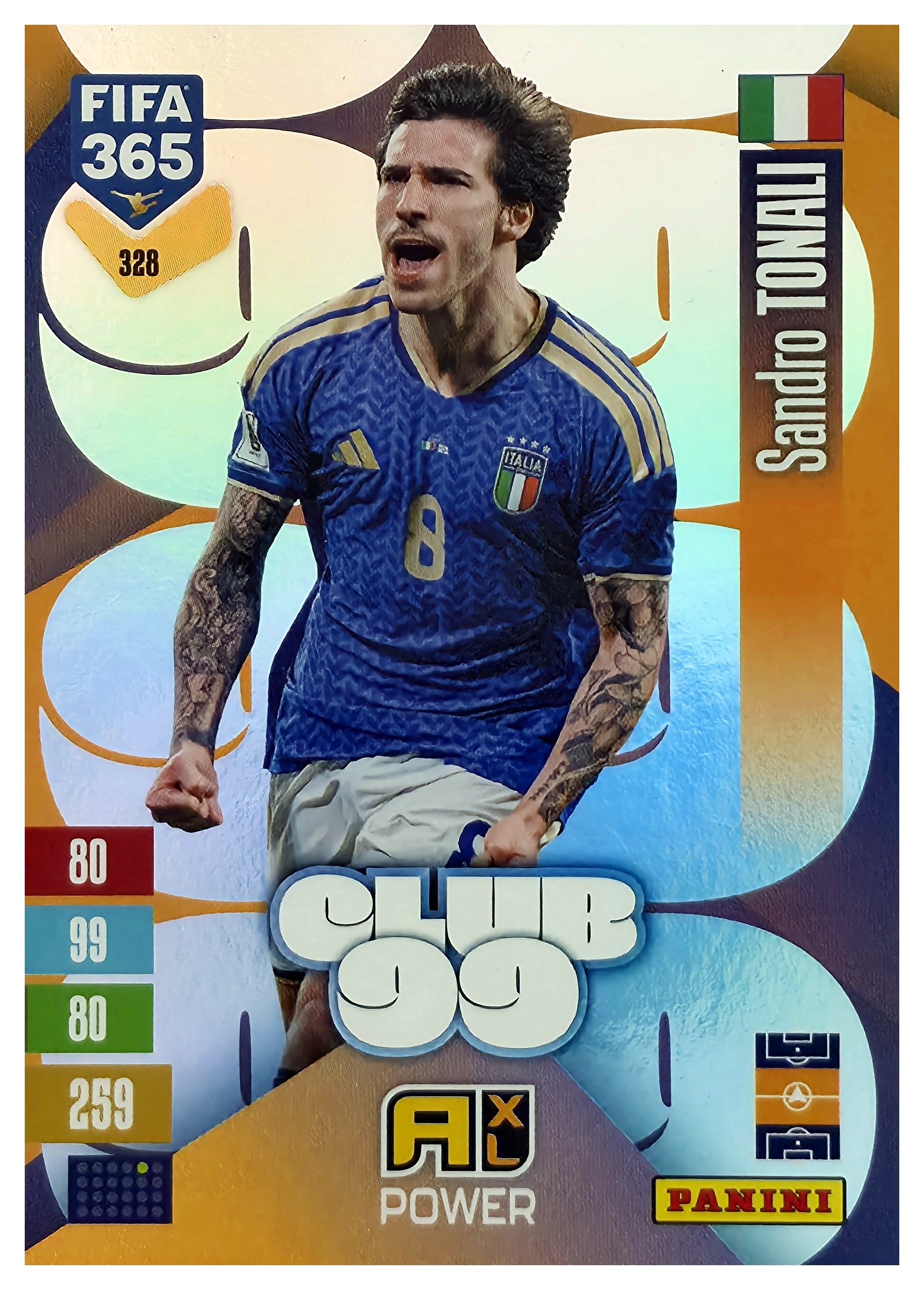 Sandro Tonali - Panini Adrenalyn XL FIFA 365 Club 99 2026-27, Nr. 328 – Insert (Art.-Nr. SG110693)