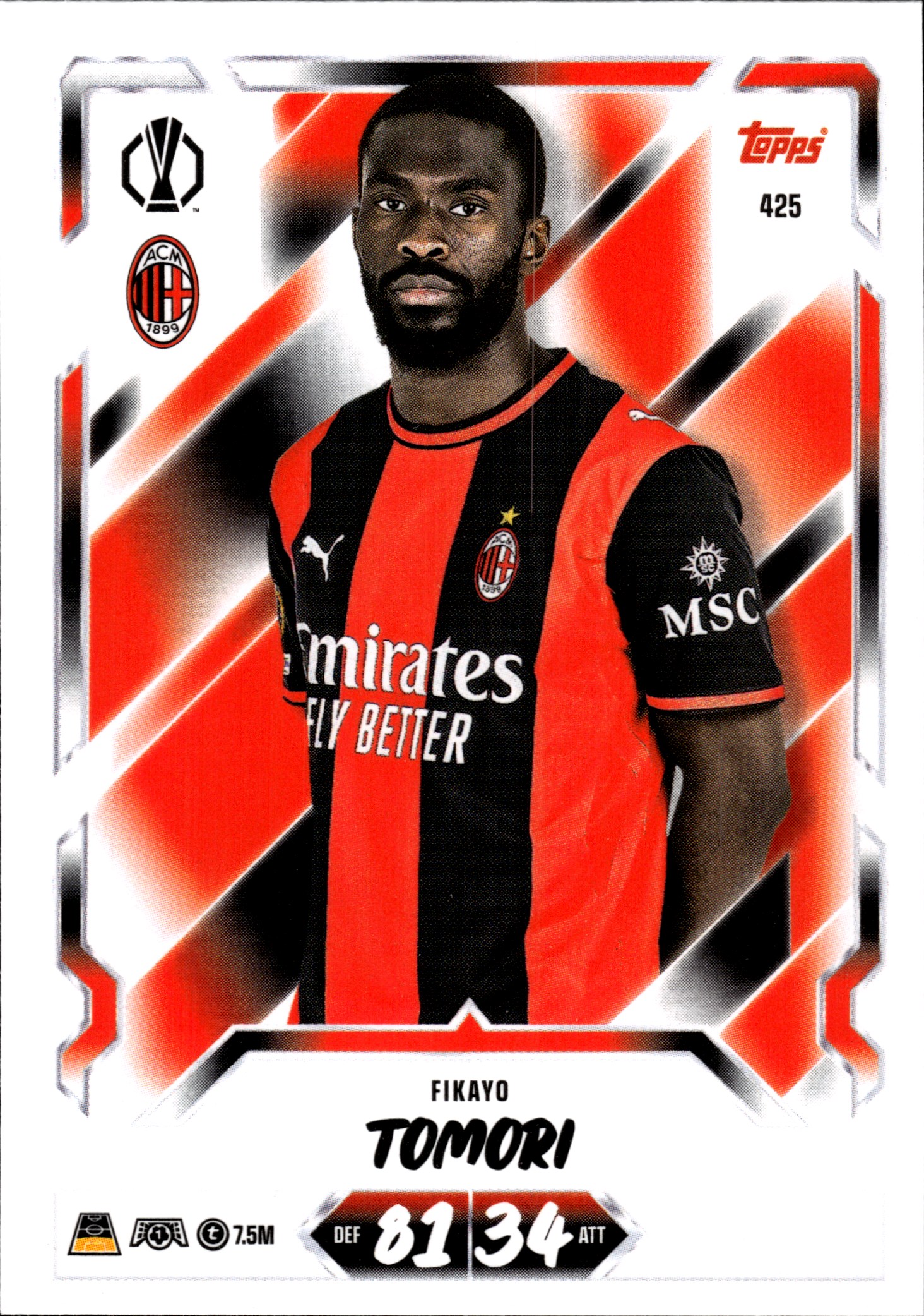 Fikayo Tomori - Topps Match Attax UEFA Club Competitions Base Set 2026-27, Nr. 425 (Art.-Nr. SG107139)