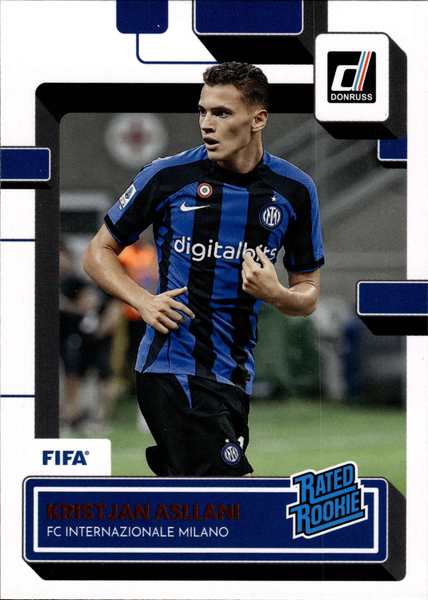 Kristjan Asllani - Panini Donruss Rated Rookie 2022-23, Nr. 180 – Rookie Card (Art.-Nr. SG106319)