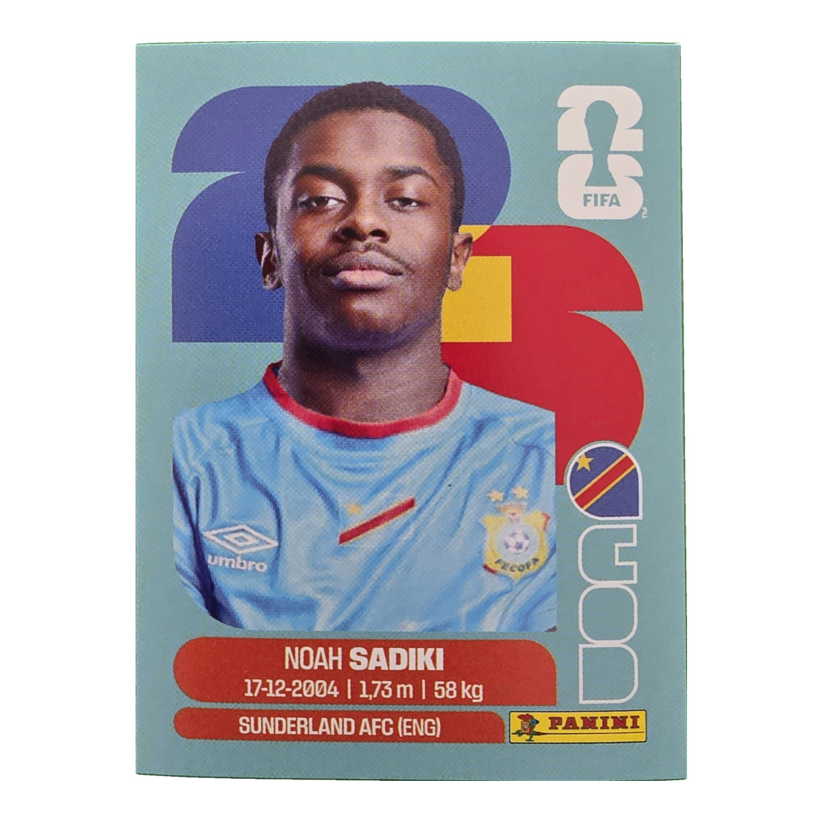 Noah Sadiki - Kongo DR, FIFA WM 2026, Nr. COD12