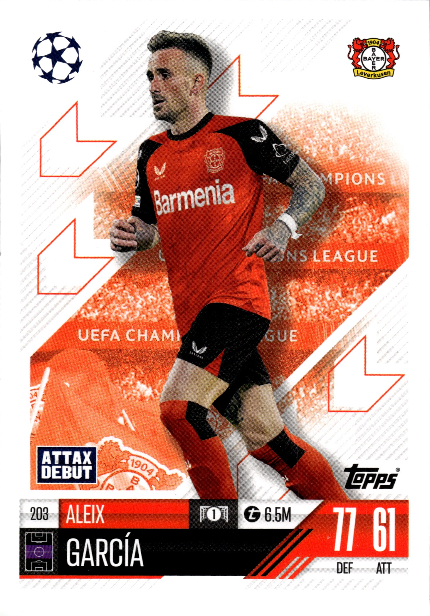 Aleix García - Topps Match Attax UEFA Club Competitions Attax Debutant 2024-25, Nr. 203 (Art.-Nr. SG107953)
