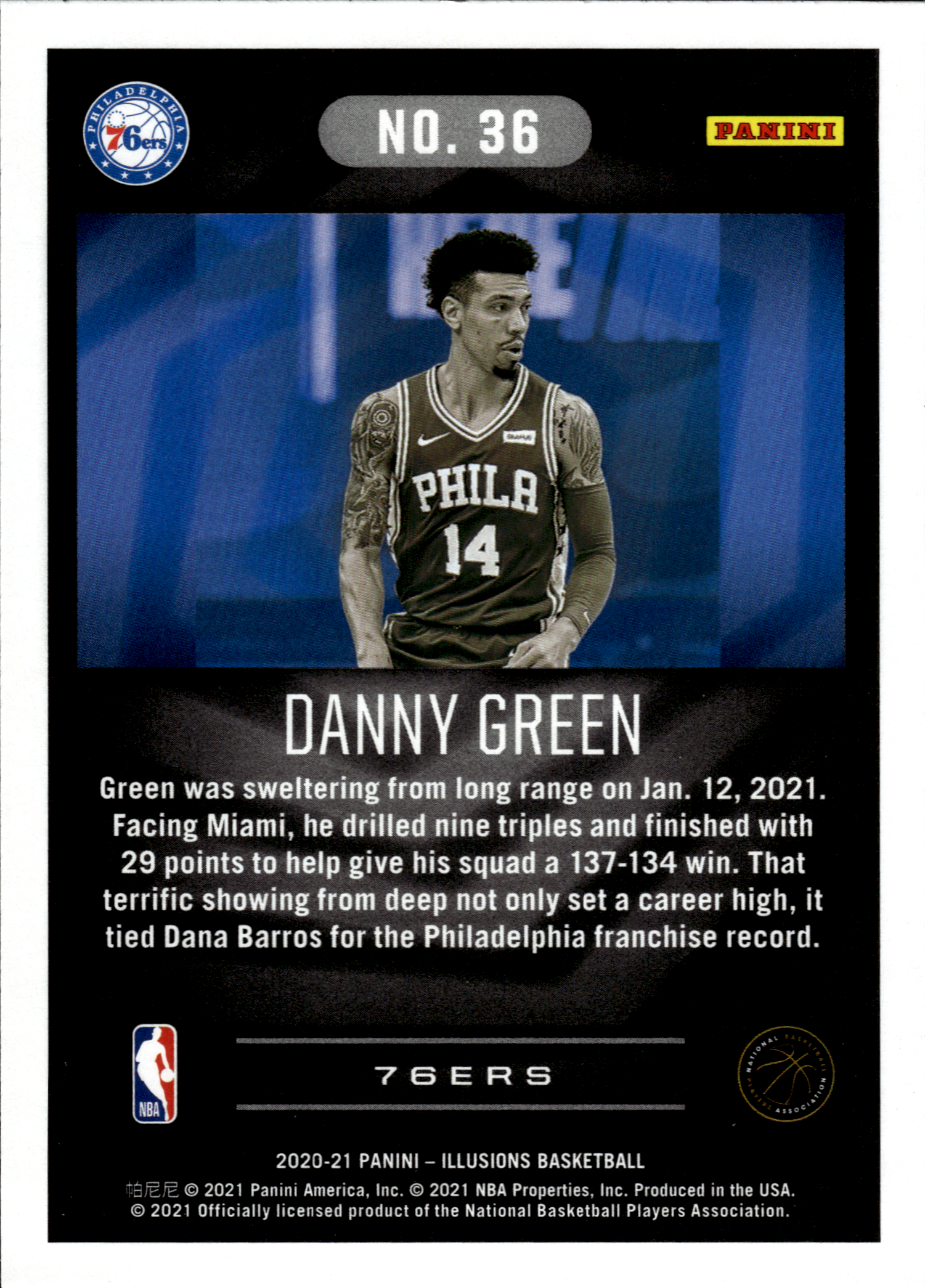 Danny Green - Panini Illusions Base Set 2020-21, Nr. 36