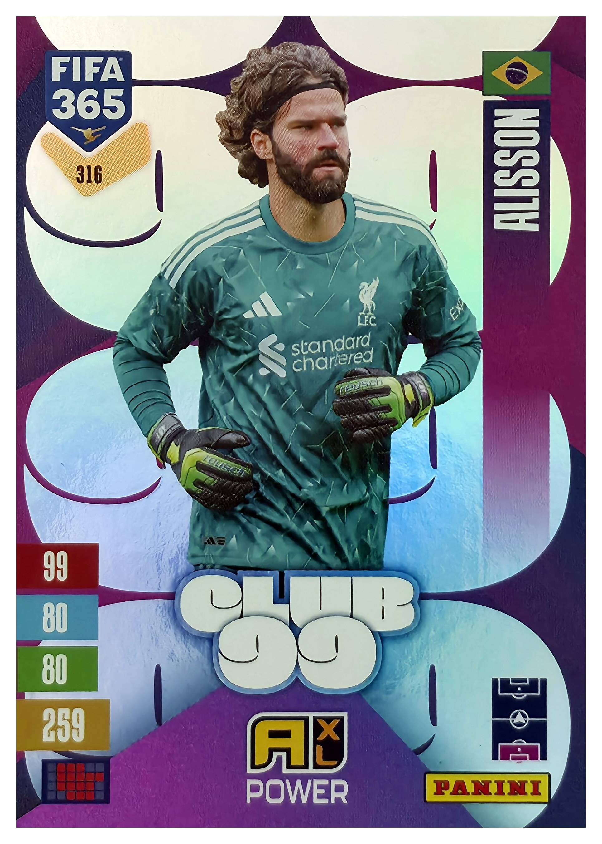 Alisson - Panini Adrenalyn XL FIFA 365 Club 99 2026-27, Nr. 316 – Insert (Art.-Nr. SG110683)