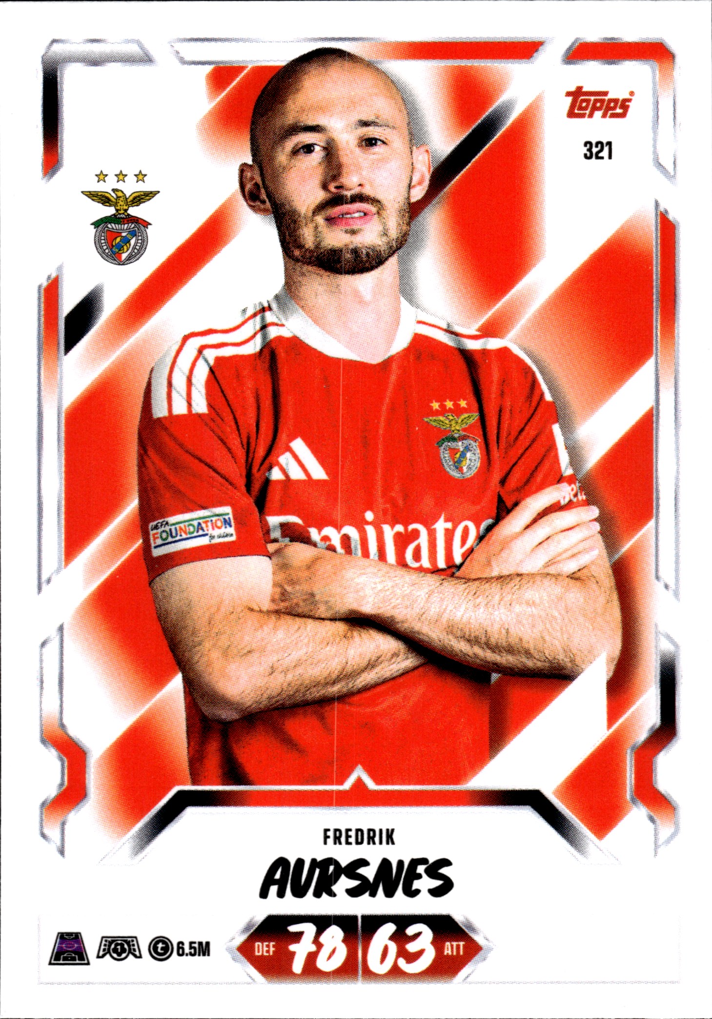 Fredrik Aursnes - Topps Match Attax UEFA Club Competitions Base Set 2026-27, Nr. 321 (Art.-Nr. SG107332)