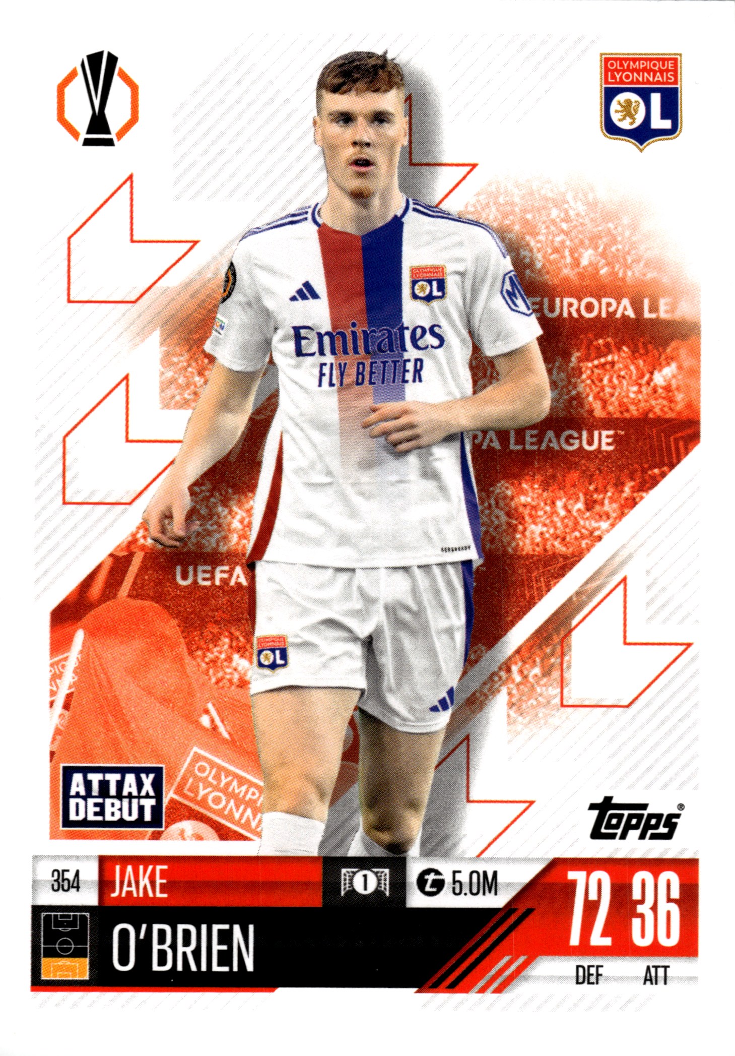 Jake O'Brien - Topps Match Attax UEFA Club Competitions Attax Debutant 2024-25, Nr. 364 (Art.-Nr. SG107951)