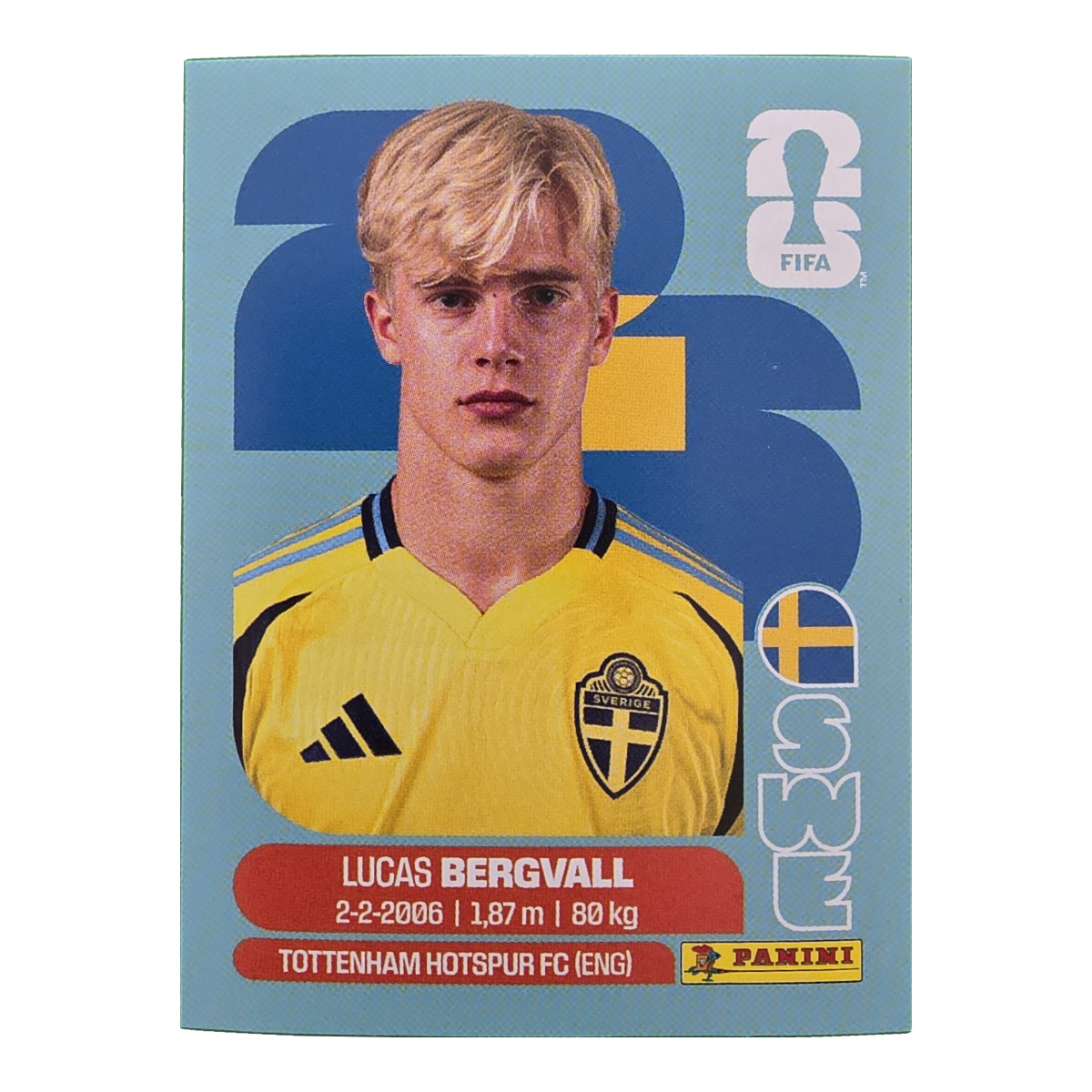 Lucas Bergvall - Schweden, FIFA WM 2026, Nr. SWE8