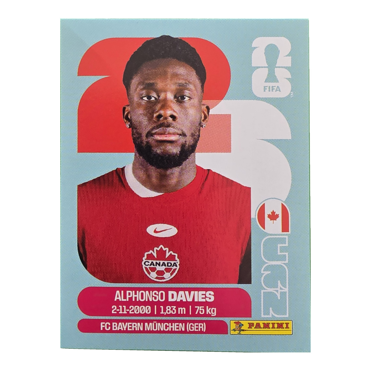 Alphonso Davies - Kanada, FIFA WM 2026, Nr. CAN3