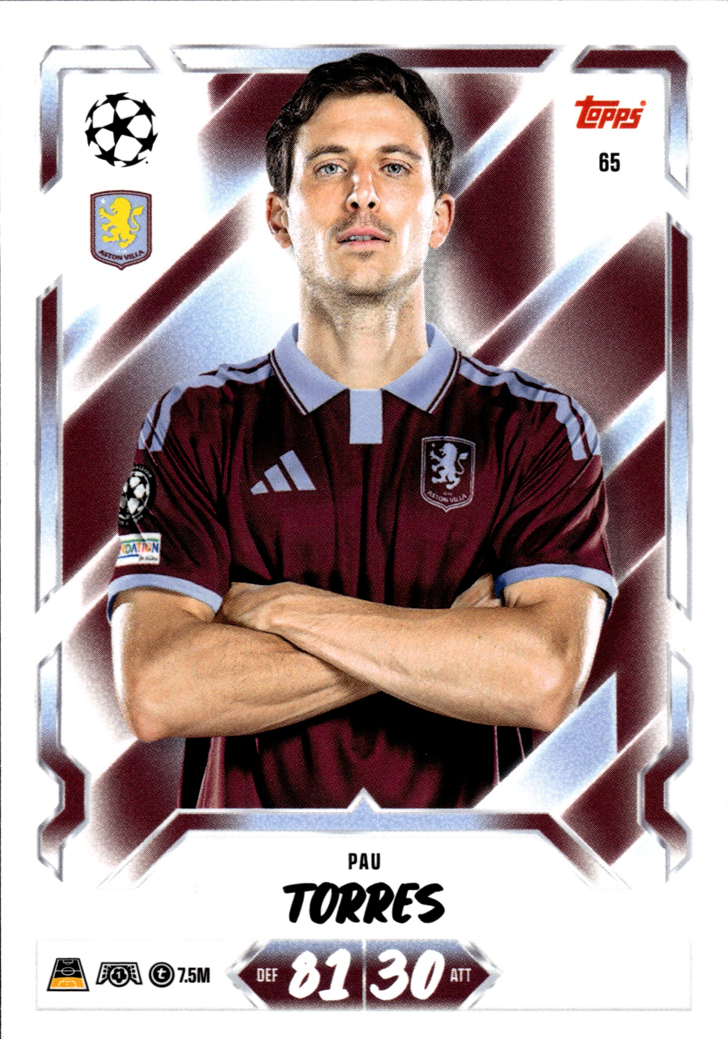 Pau Torres - Topps Match Attax UEFA Club Competitions Base Set 2026-27, Nr. 65 (Art.-Nr. SG107168)