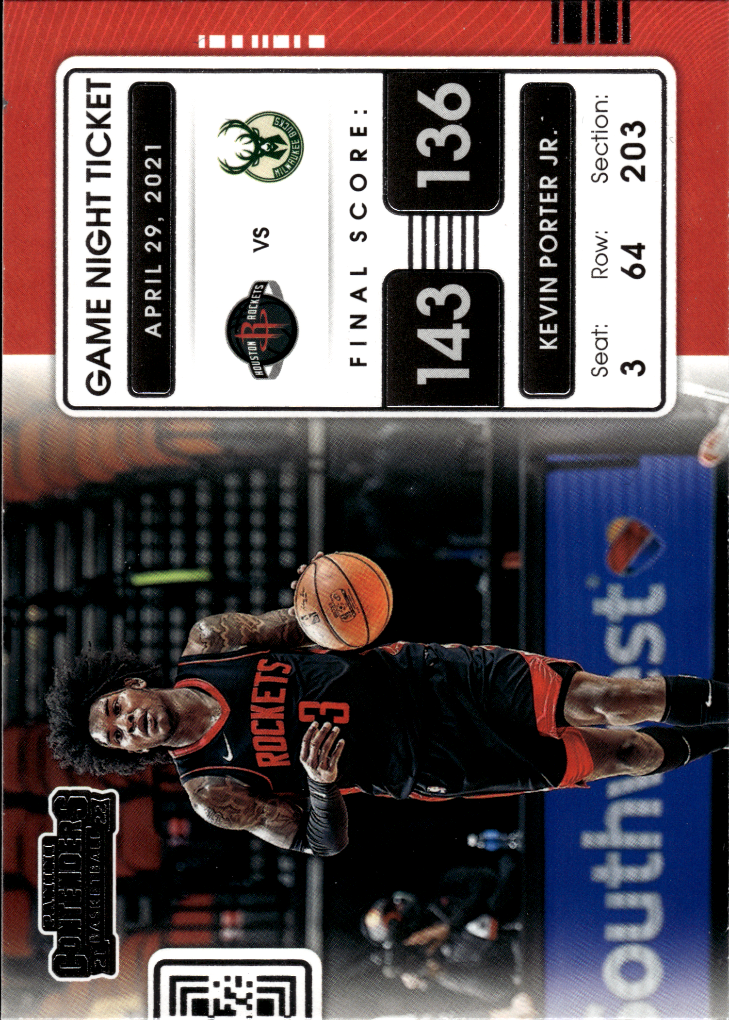 Kevin Porter Jr - Panini Contenders Game Night Ticket 2021-22, Nr. 14 (Art.-Nr. SG103513)