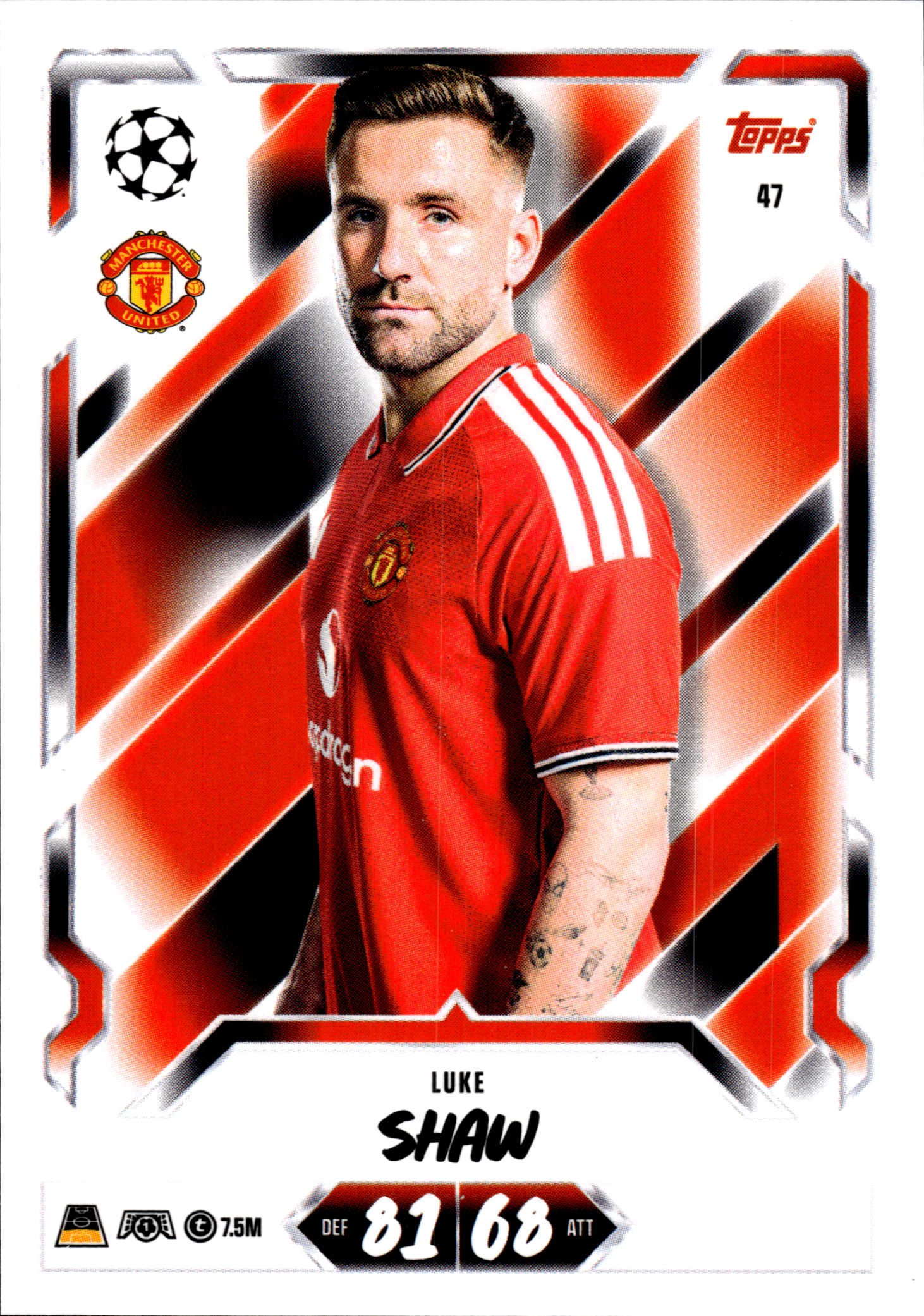 Luke Shaw - Topps Match Attax UEFA Club Competitions Base Set 2026-27, Nr. 47 (Art.-Nr. SG107268)