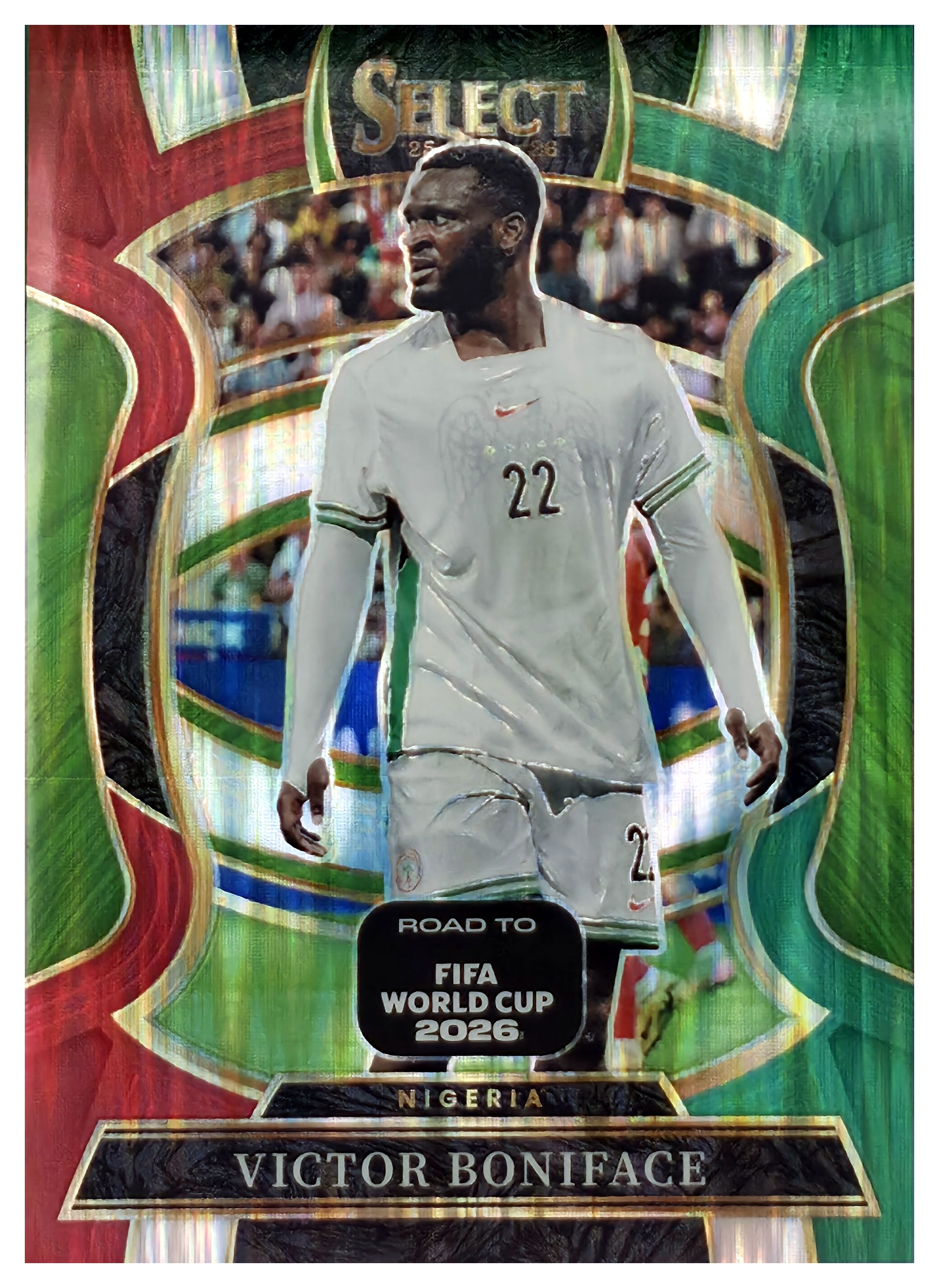 Victor Boniface - Panini Select FIFA Road to World Cup Terrace 2025-26, Nr. 21 – Red and Green (Art.-Nr. SG110862)