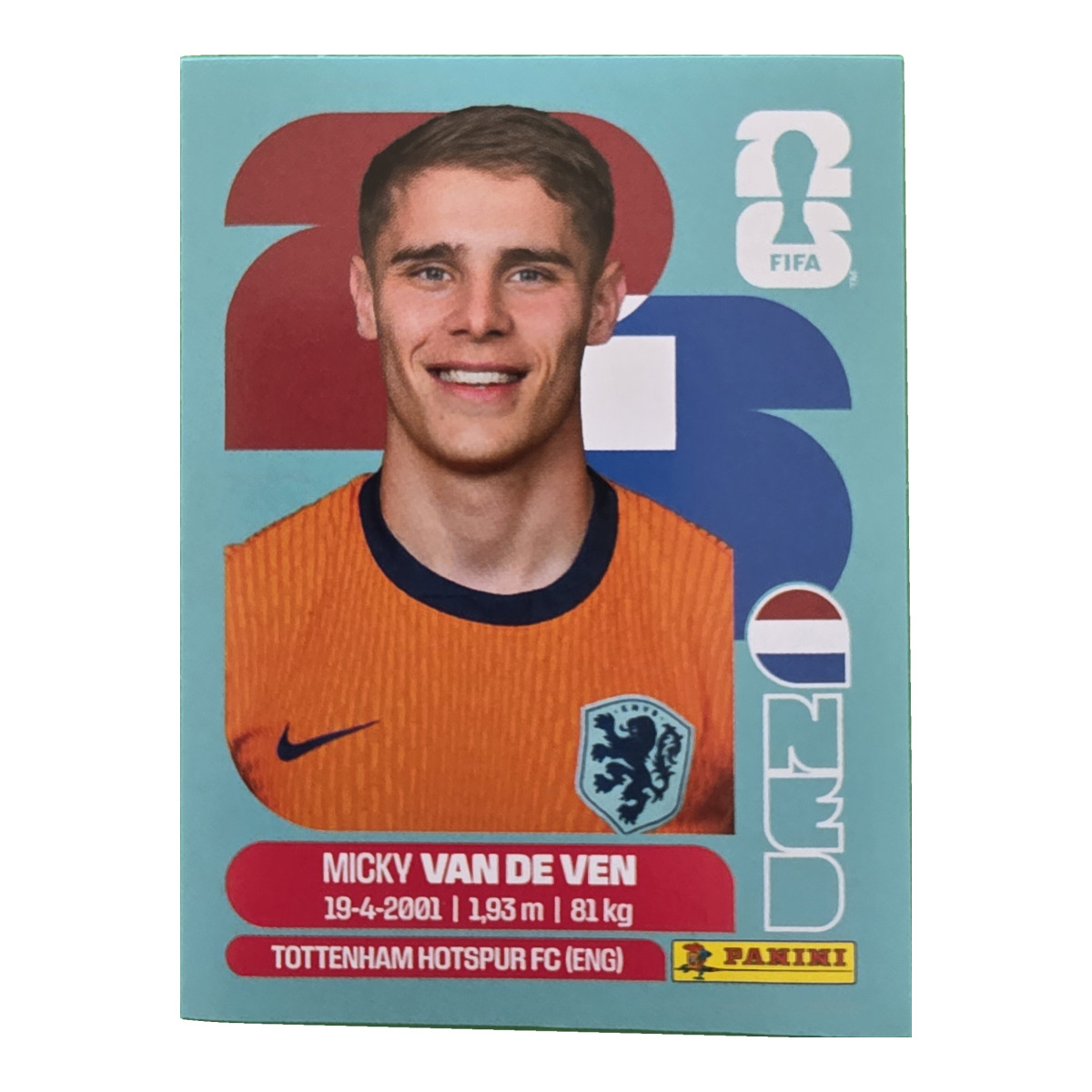 Micky van de Ven - Niederlande, FIFA WM 2026, Nr. NED4