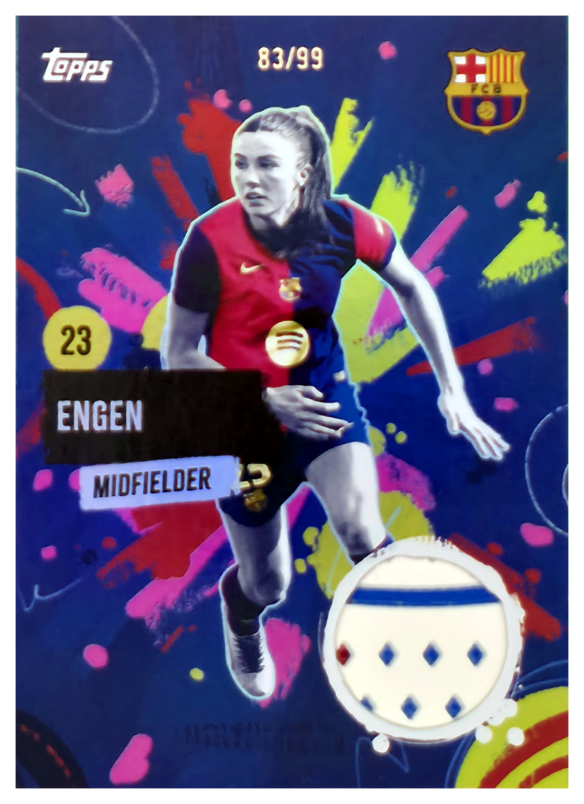 Ingrid Engen - Topps FC Barcelona Team Set Barça Rumba Relics 2024-25, Nr. RR-IE – Patch / Memorabilia, Nummeriert, Pink (Art.-Nr. SG108739)
