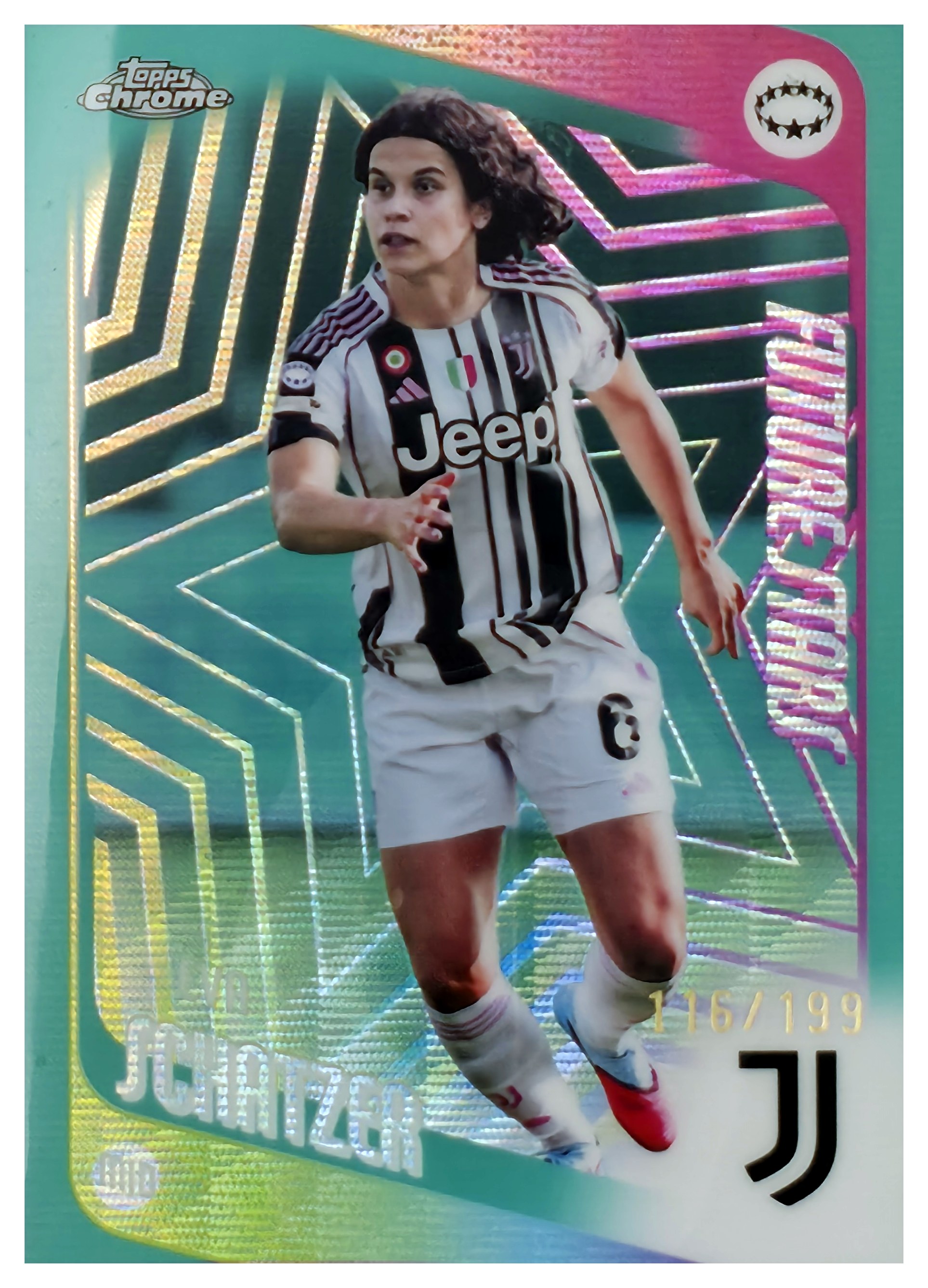 Eva Schatzer - Topps Chrome UEFA Women's Champions League Future Stars 2025-26, Nr. 82 – Nummeriert, Aqua Refractor, Insert (Art.-Nr. SG110934)