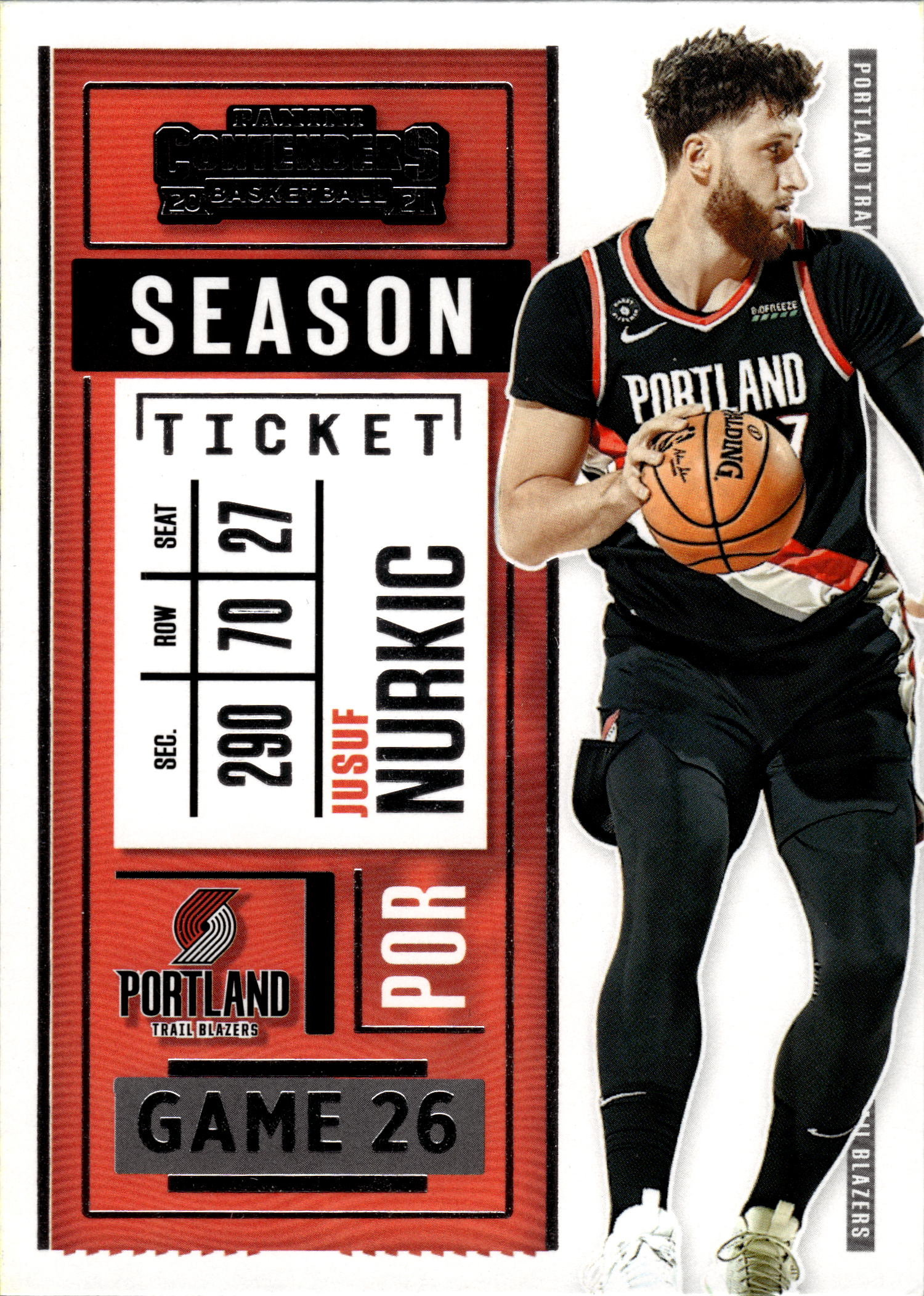 Jusuf Nurkić - Panini Contenders Season Ticket 2020-21, Nr. 3 (Art.-Nr. SG103777)