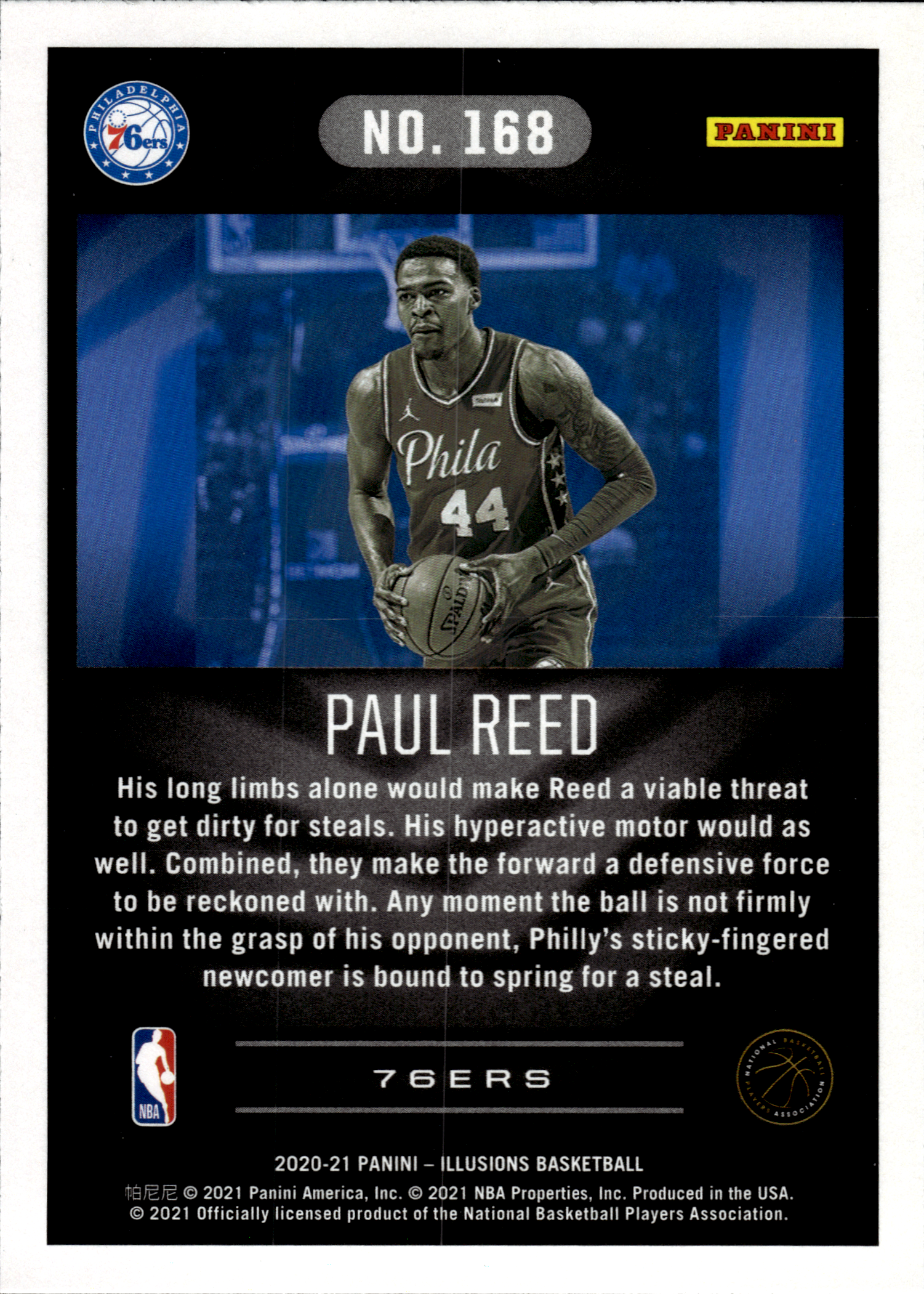 Paul Reed - Panini Illusions Base Set 2020-21, Nr. 168 – Rookie Card, Trophy Collection Orange