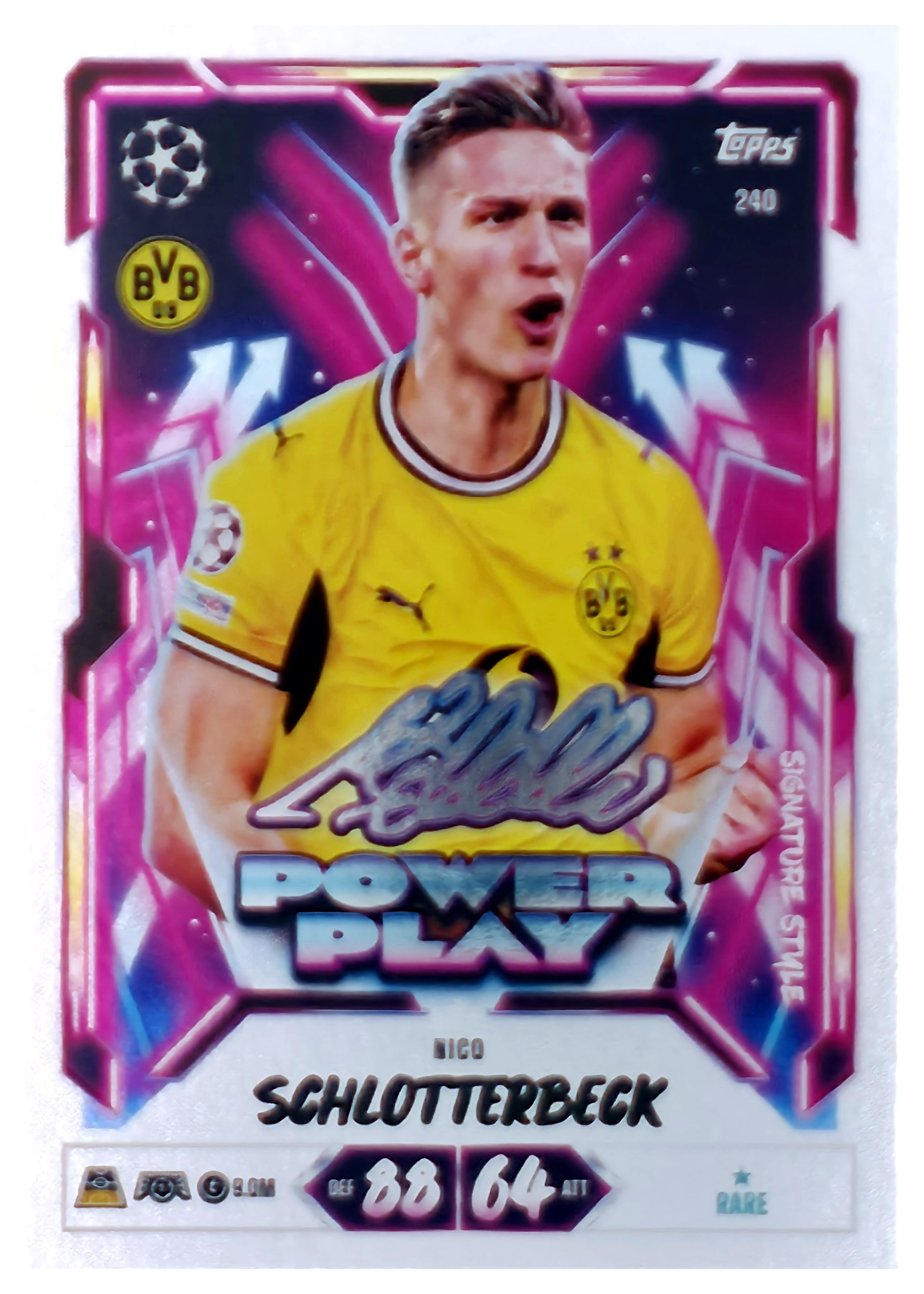 Nico Schlotterbeck - Topps Match Attax UEFA Club Competitions Power Play Signature Style 2026-27, Nr. 240 (Art.-Nr. SG107562)