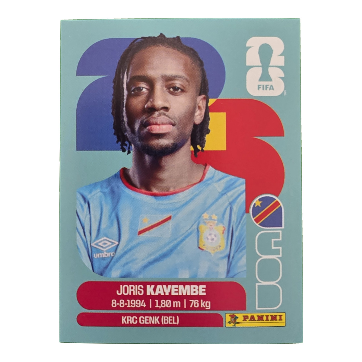 Joris Kayembe - Kongo DR, FIFA WM 2026, Nr. COD7