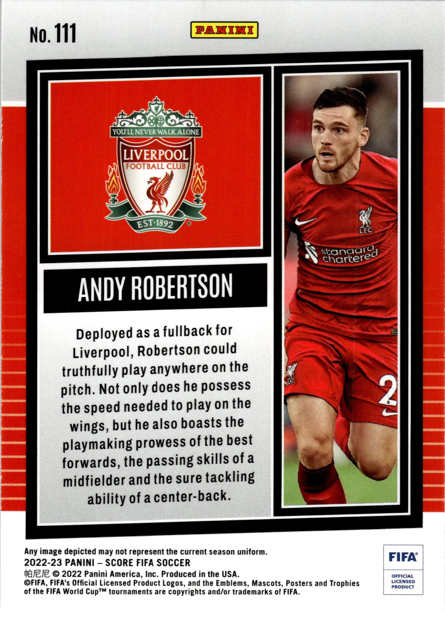 Andy Robertson - Panini Score FIFA Soccer 2022-23, Nr. 111