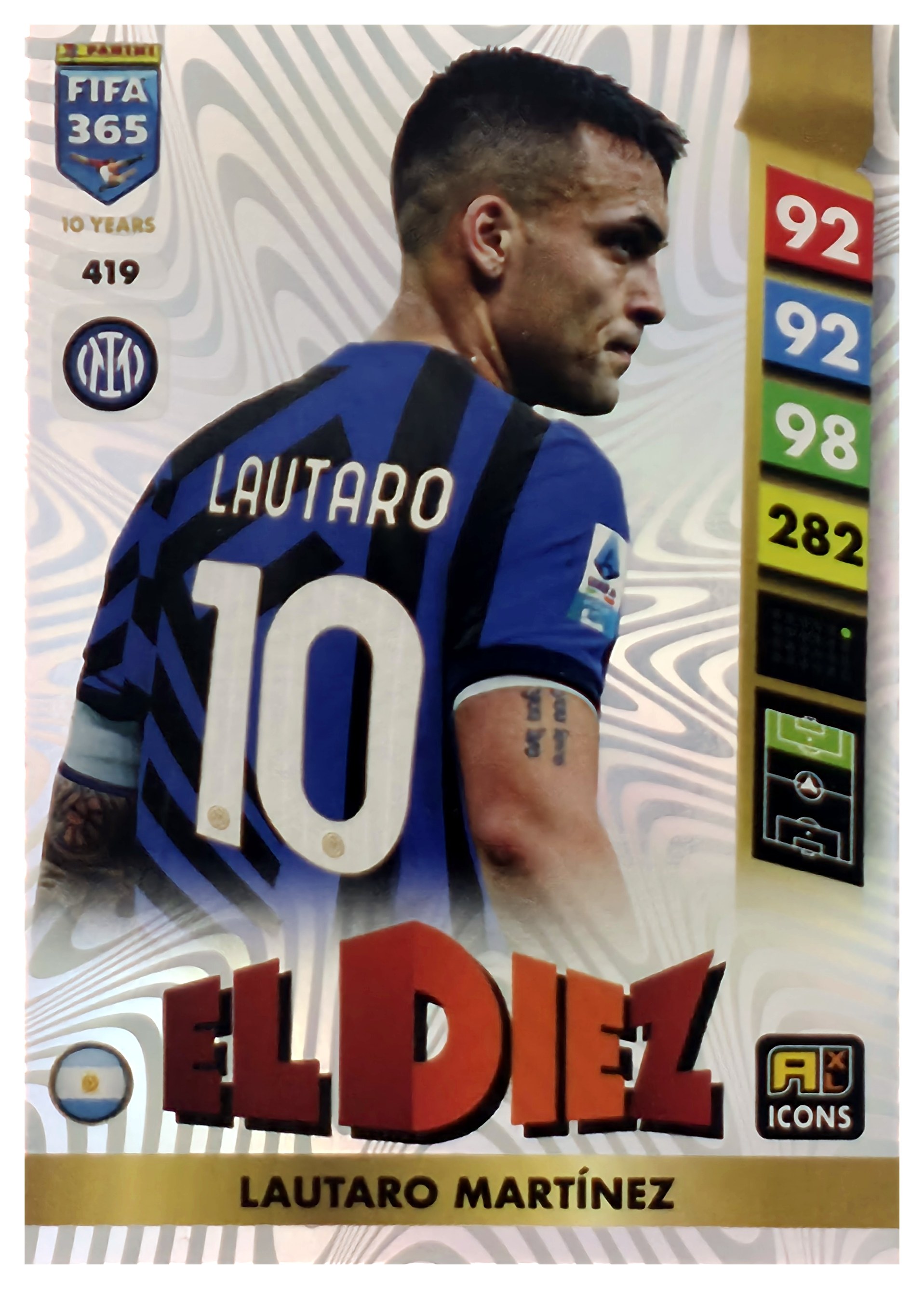 Lautaro Martínez - Panini Adrenalyn XL FIFA 365 El Diez 2025, Nr. 419 – Insert (Art.-Nr. SG108217)