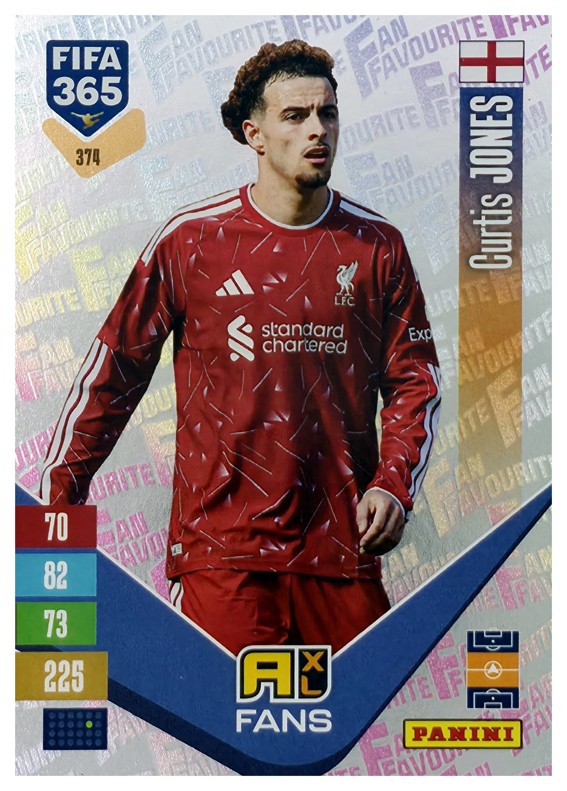 Curtis Jones - Panini Adrenalyn XL FIFA 365 Fan Favourites 2026-27, Nr. 374 – Insert (Art.-Nr. SG110461)