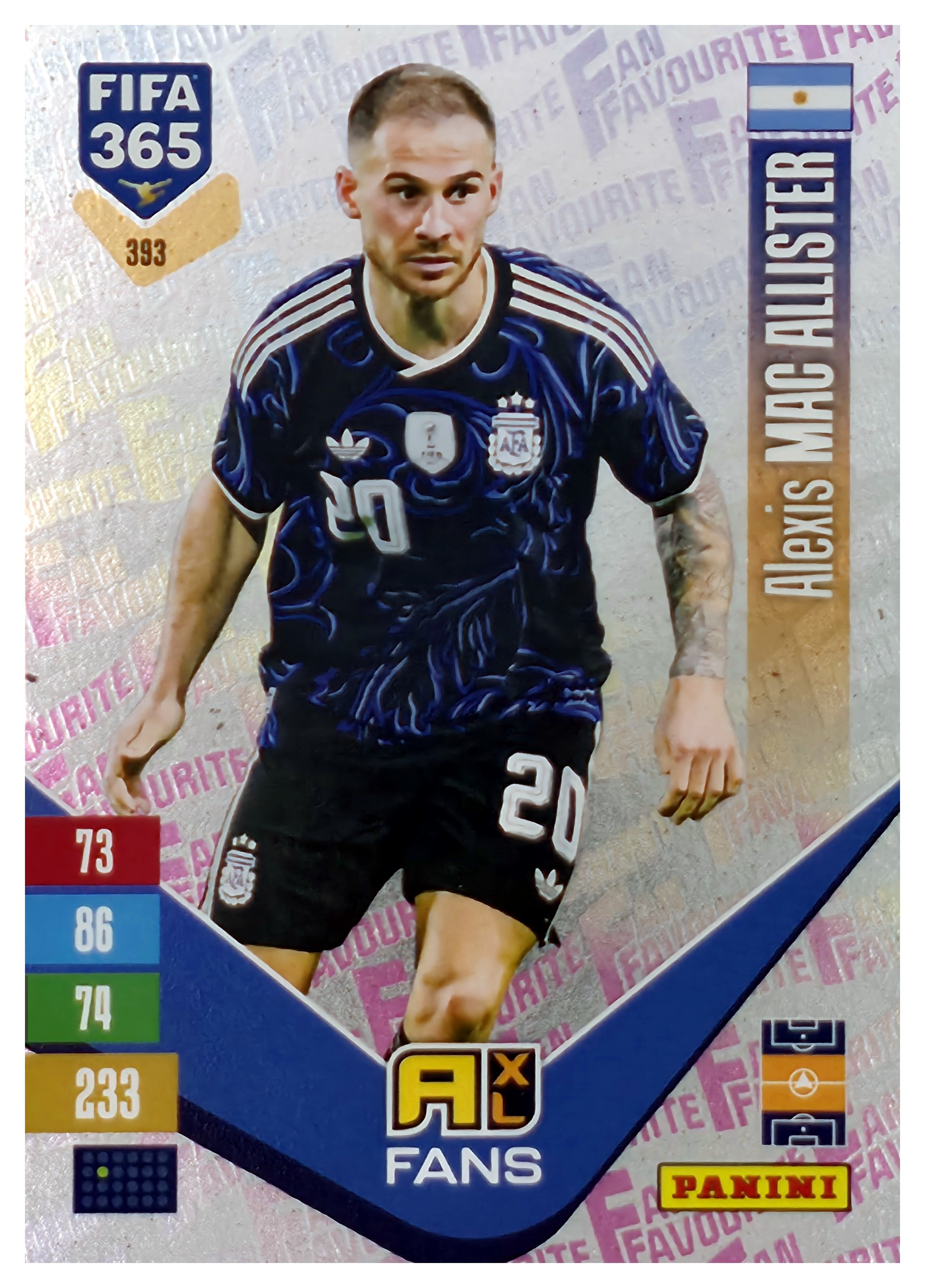 Alexis Mac Allister - Panini Adrenalyn XL FIFA 365 Fan Favourites 2026-27, Nr. 393 – Insert (Art.-Nr. SG110507)