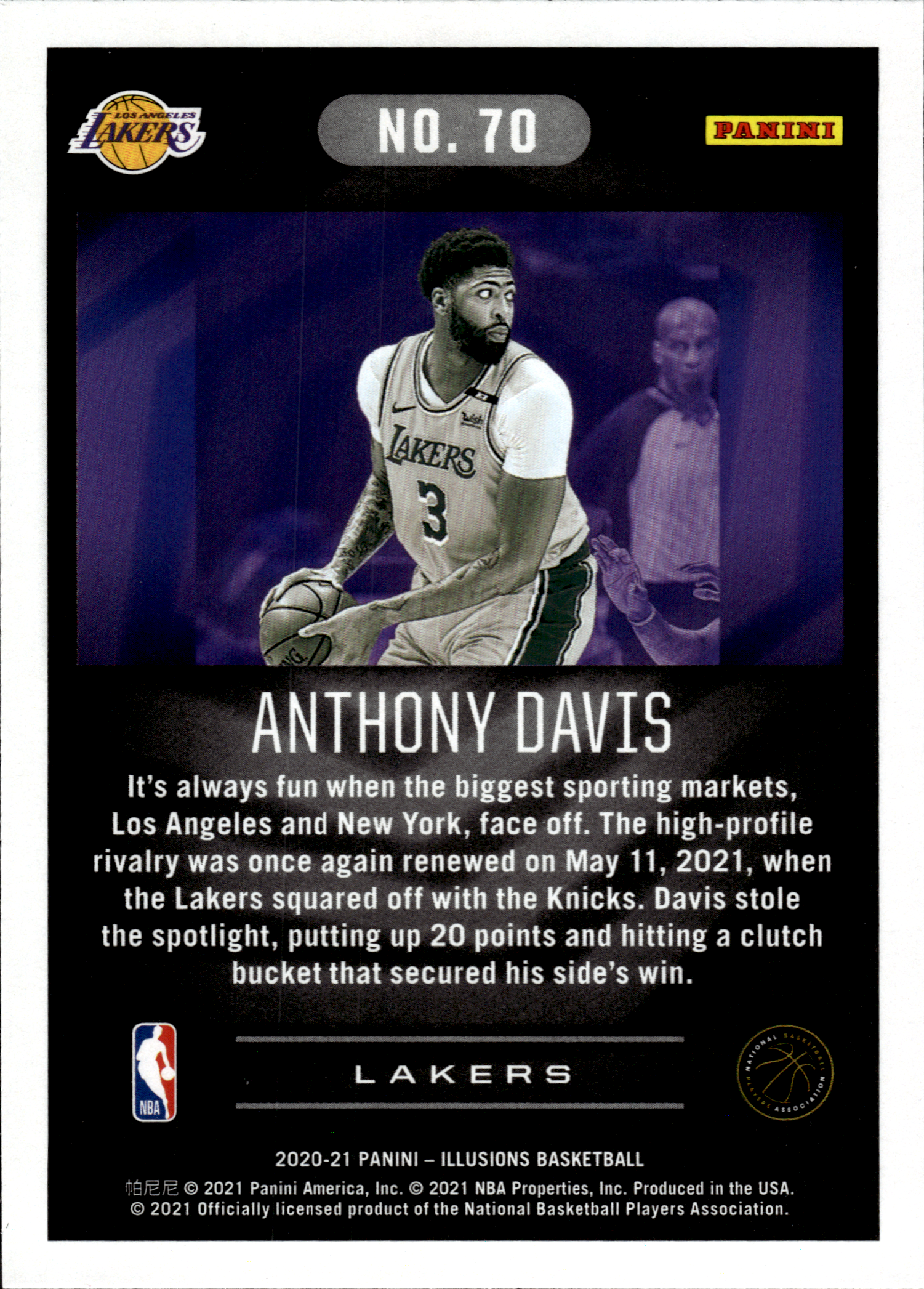 Anthony Davis - Panini Illusions Base Set 2020-21, Nr. 70