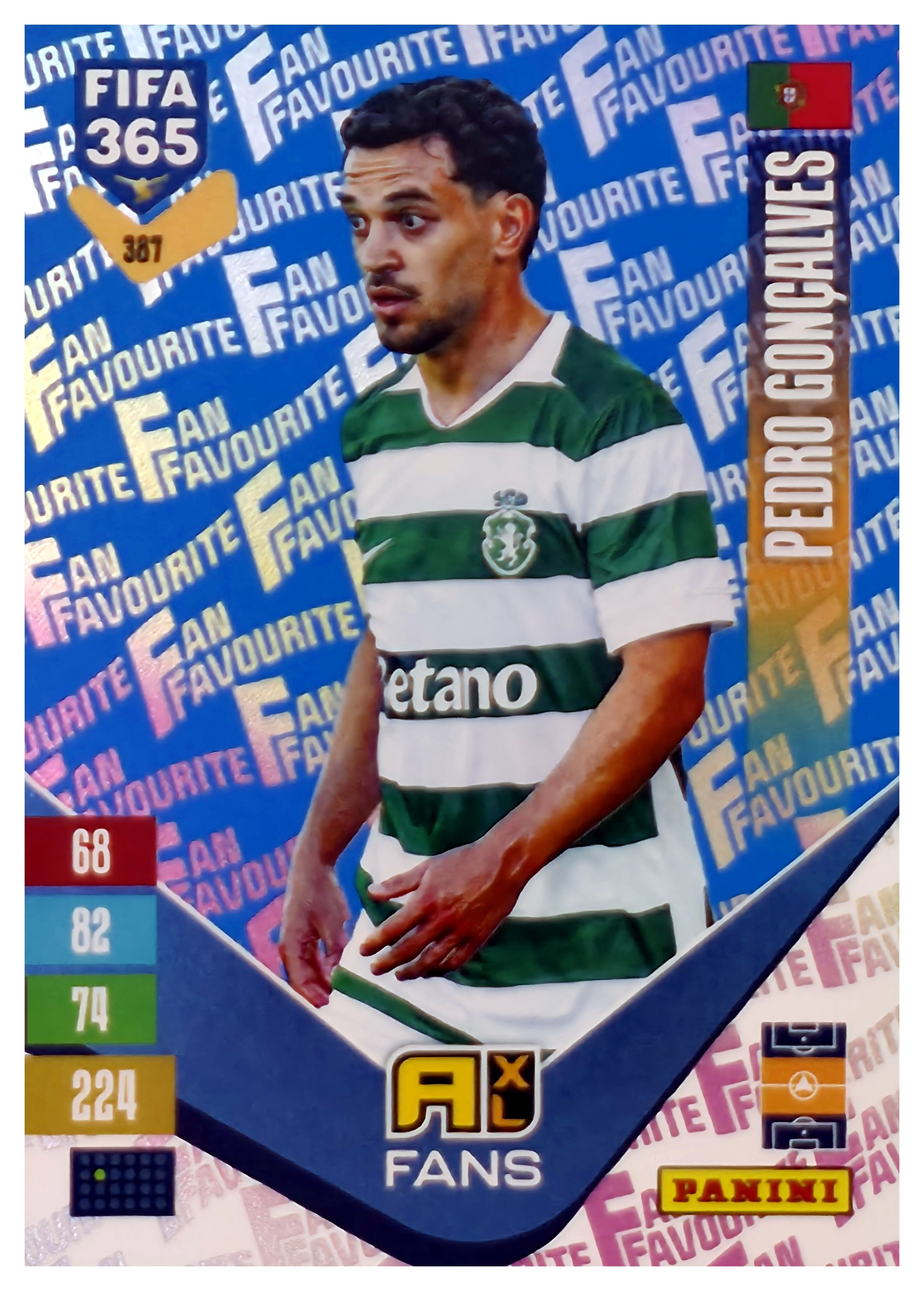 Pedro Gonçalves - Panini Adrenalyn XL FIFA 365 Fan Favourites 2026-27, Nr. 387 – Blue, Insert (Art.-Nr. SG110567)