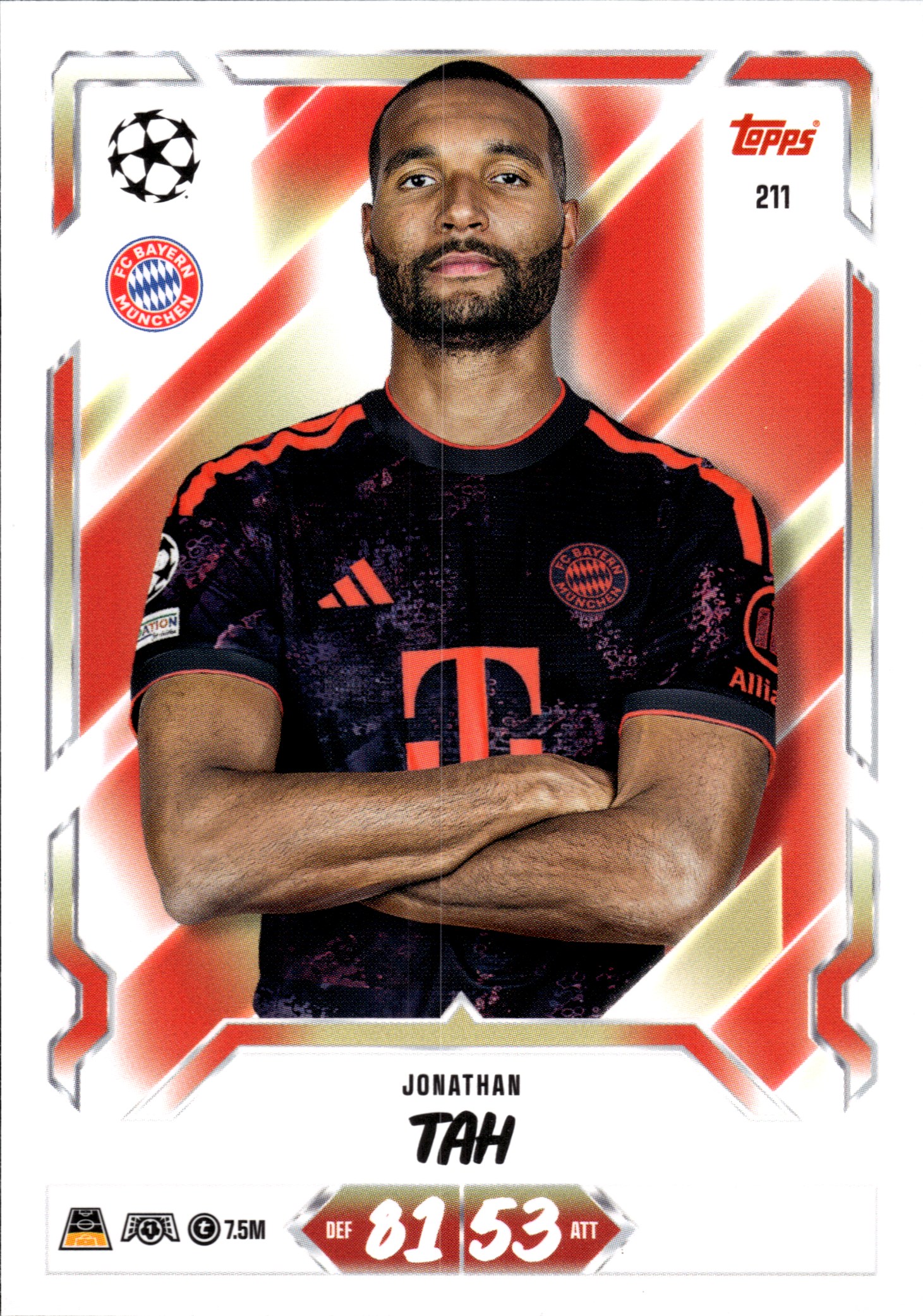 Jonathan Tah - Topps Match Attax UEFA Club Competitions Base Set 2026-27, Nr. 211 (Art.-Nr. SG107333)