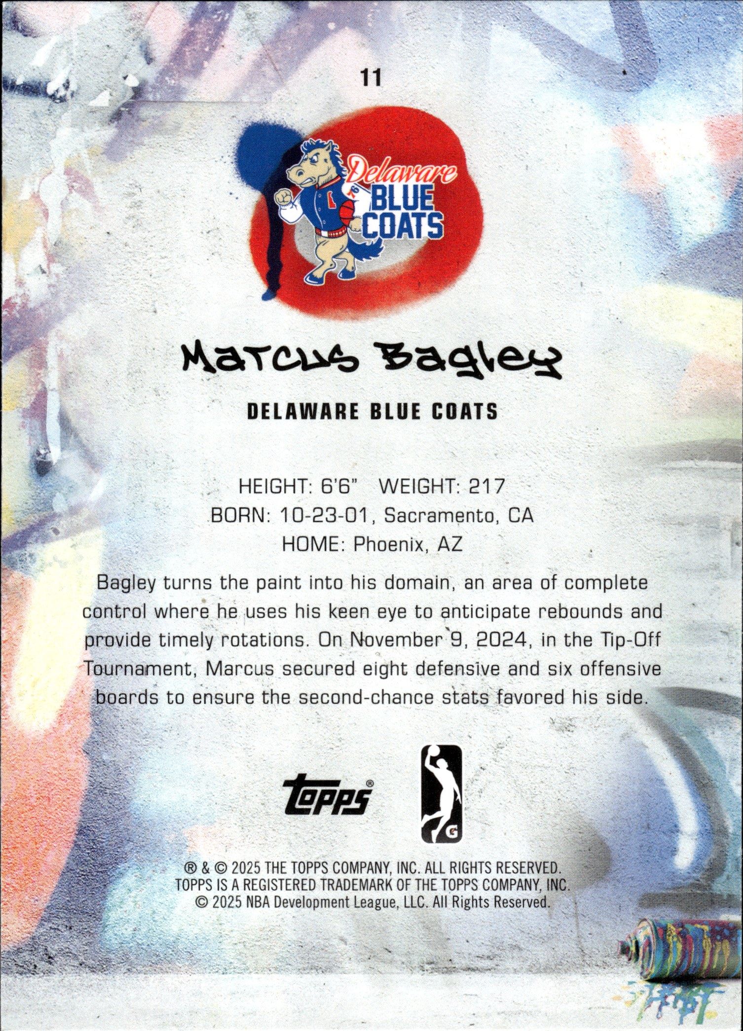 Marcus Bagley - Topps G League Base Set 2024-25, Nr. 11