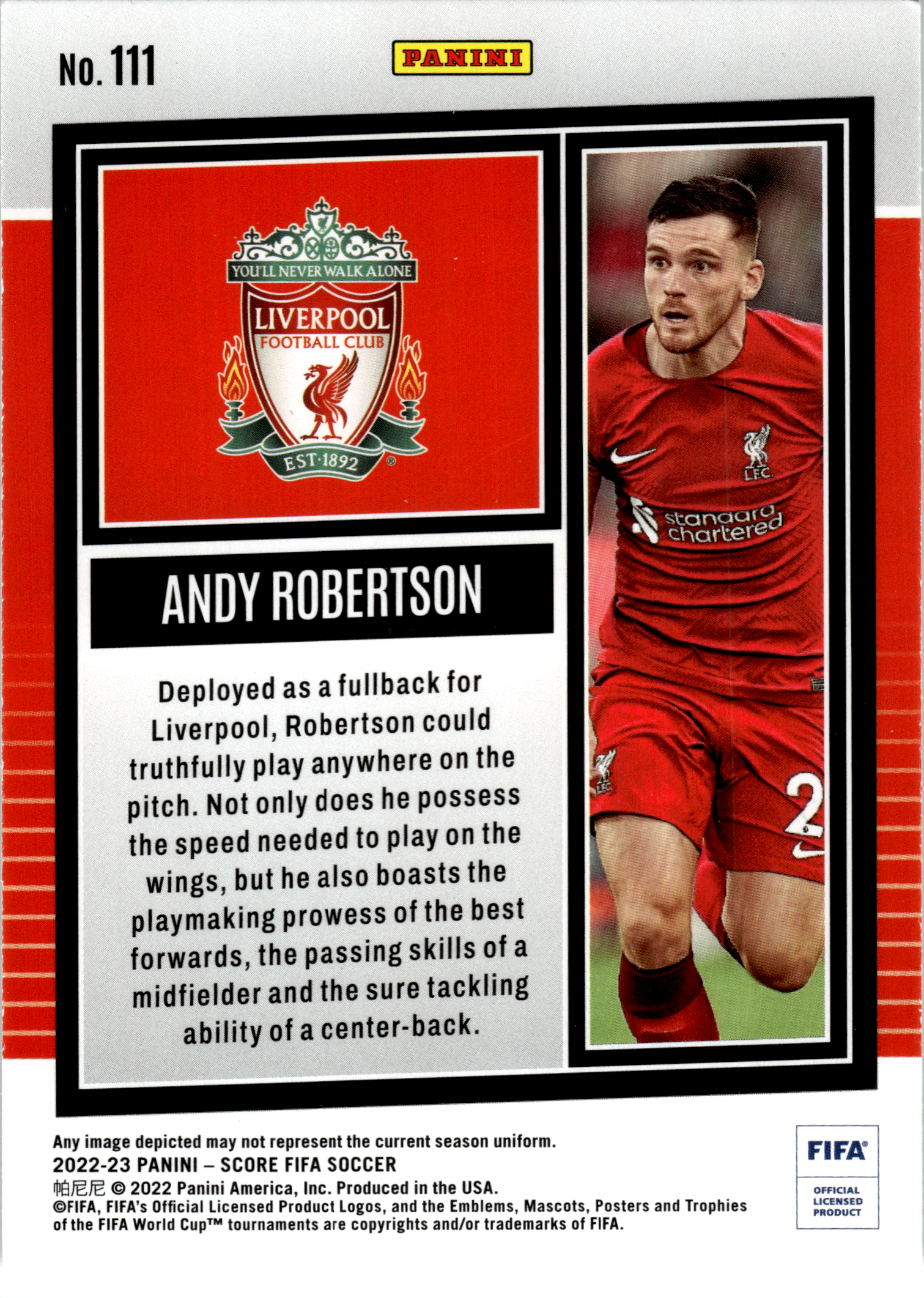 Andy Robertson - Panini Score FIFA Soccer 2022-23, Nr. 111