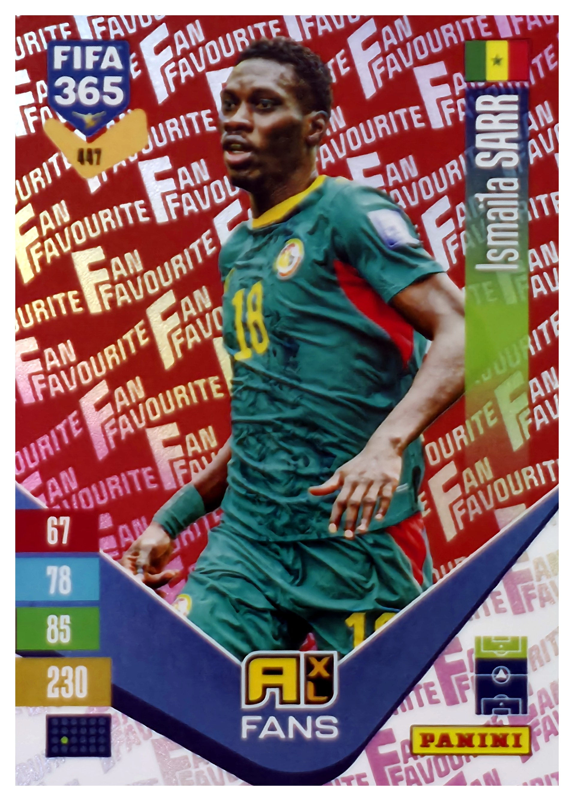 Ismaïla Sarr - Panini Adrenalyn XL FIFA 365 Fan Favourites 2026-27, Nr. 447 – Red, Insert (Art.-Nr. SG110604)