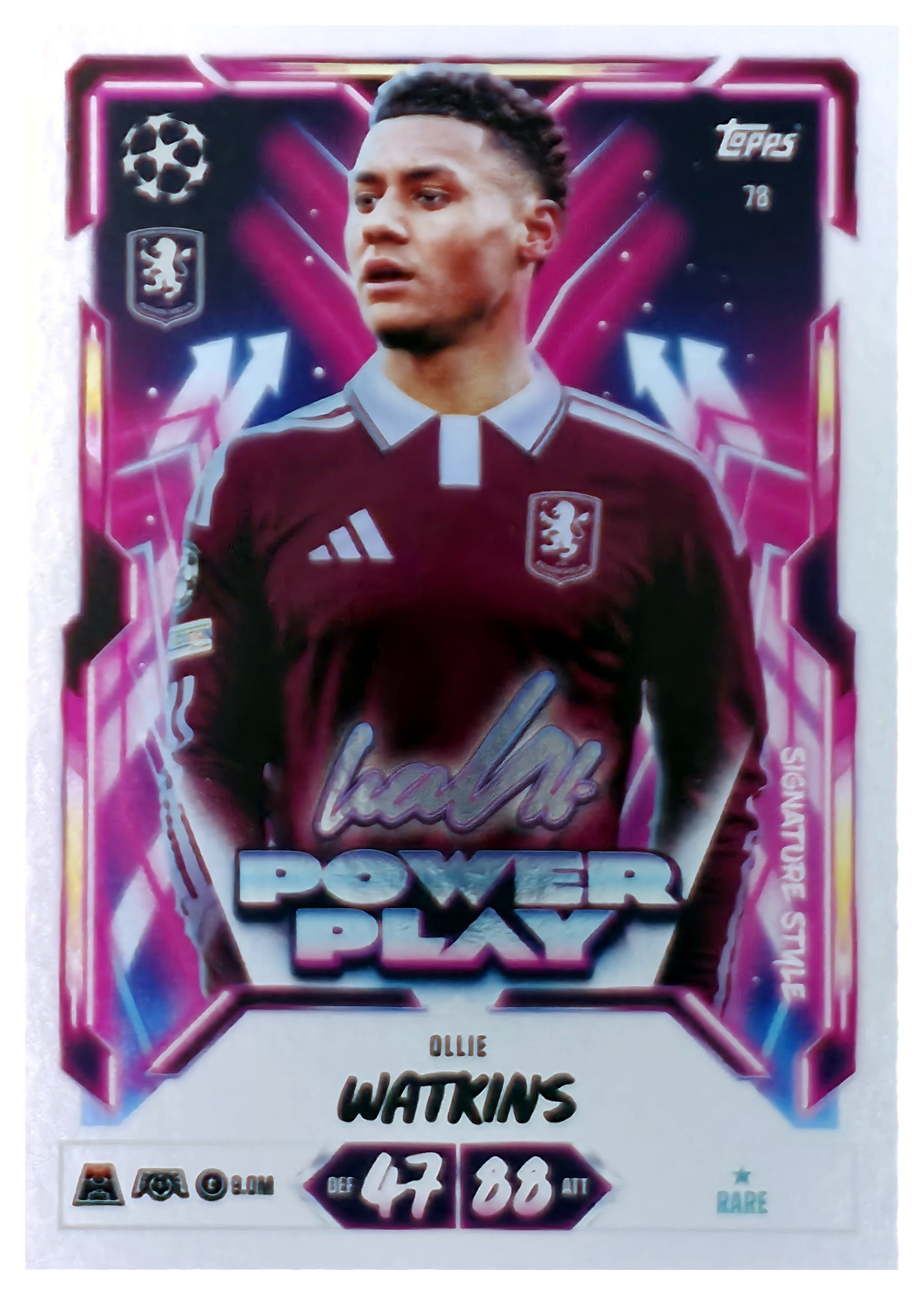 Ollie Watkins - Topps Match Attax UEFA Club Competitions Power Play Signature Style 2026-27, Nr. 78 (Art.-Nr. SG107534)