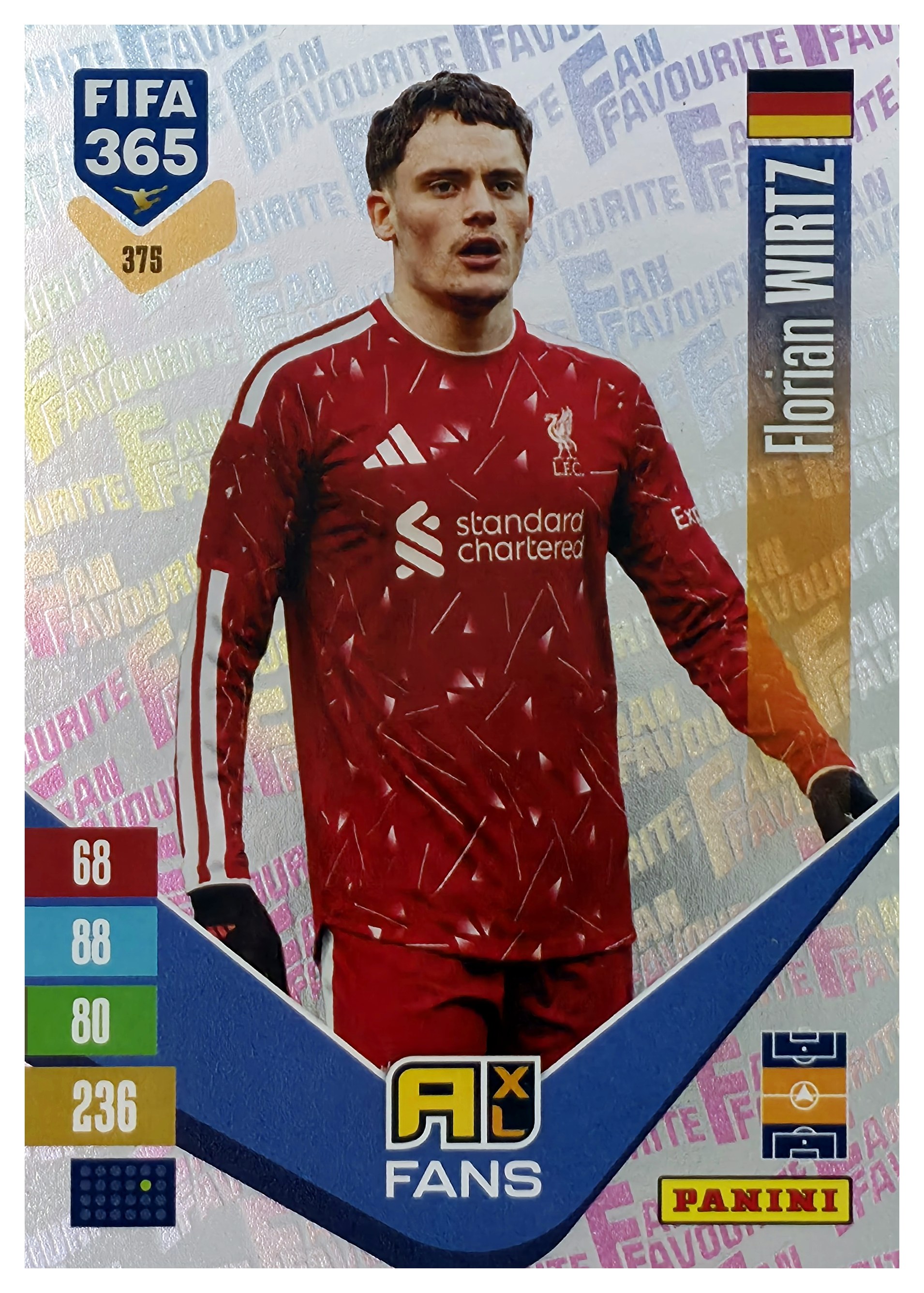 Florian Wirtz - Panini Adrenalyn XL FIFA 365 Fan Favourites 2026-27, Nr. 375 – Insert (Art.-Nr. SG110450)