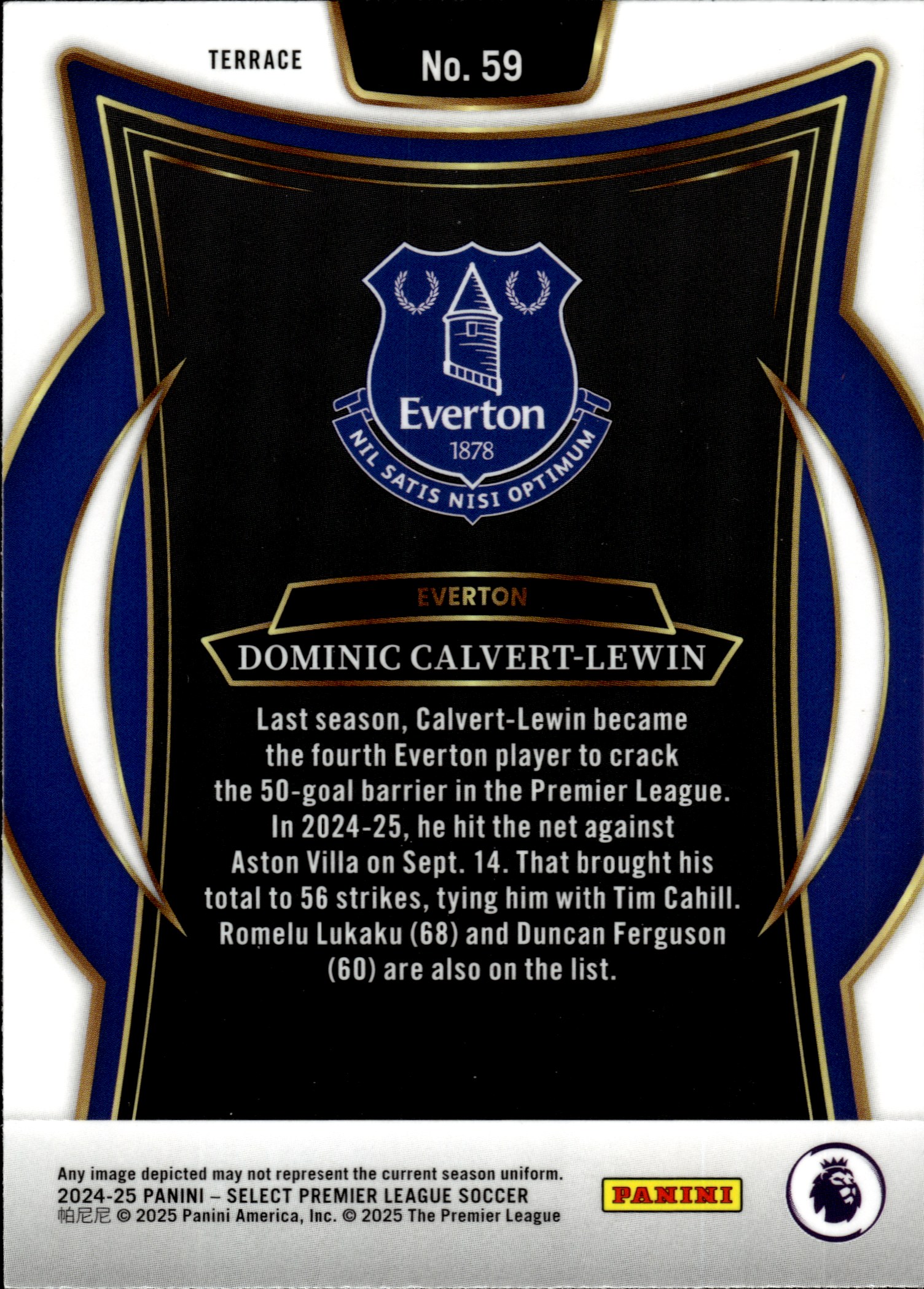 Dominic Calvert-Lewin - Panini Select Premier League Terrace 2024-25, Nr. 59