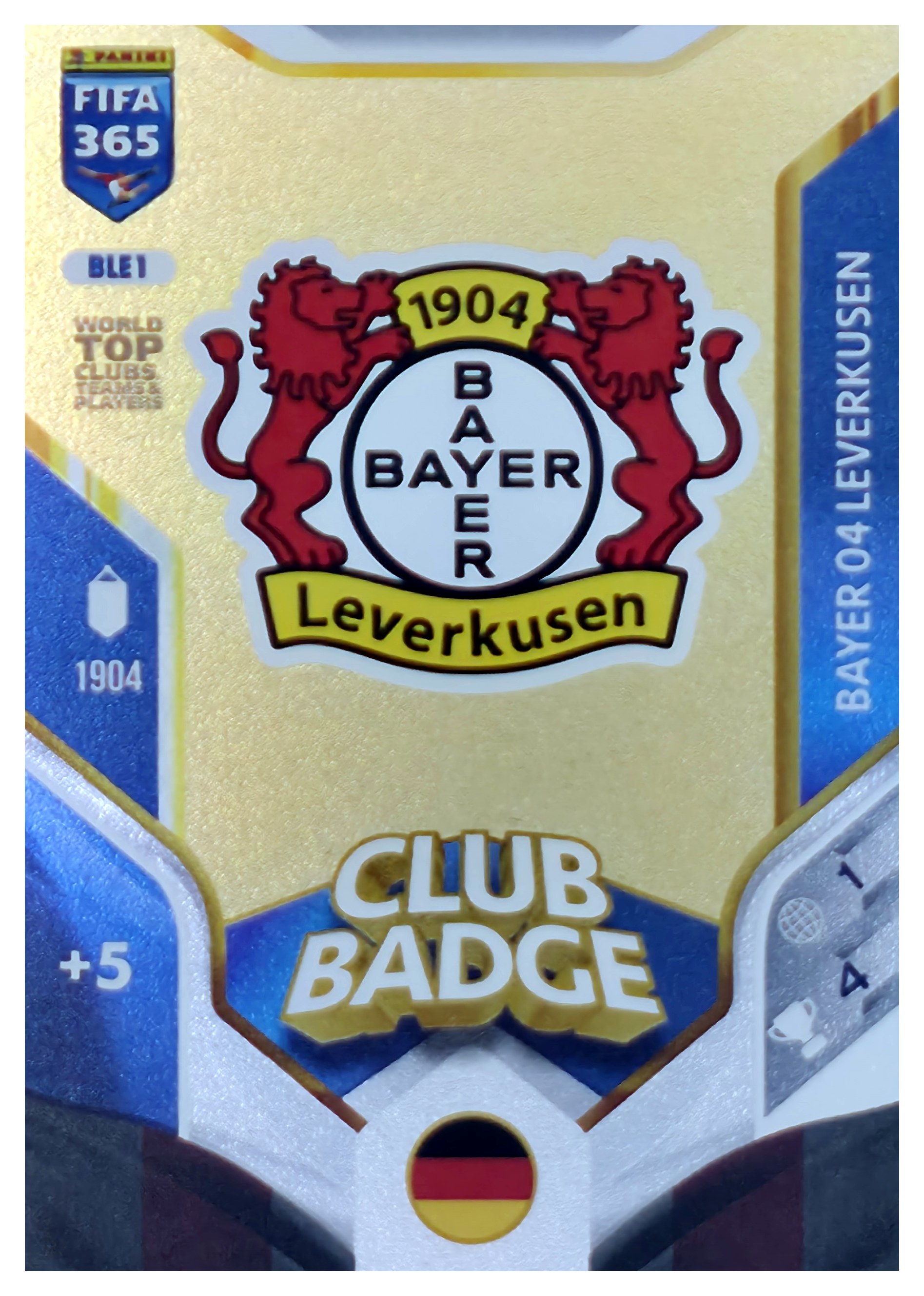 Bayer 04 Leverkusen - Panini Adrenalyn XL FIFA 365 Club Badge 2026, Nr. BLE1 – Insert (Art.-Nr. SG108232)