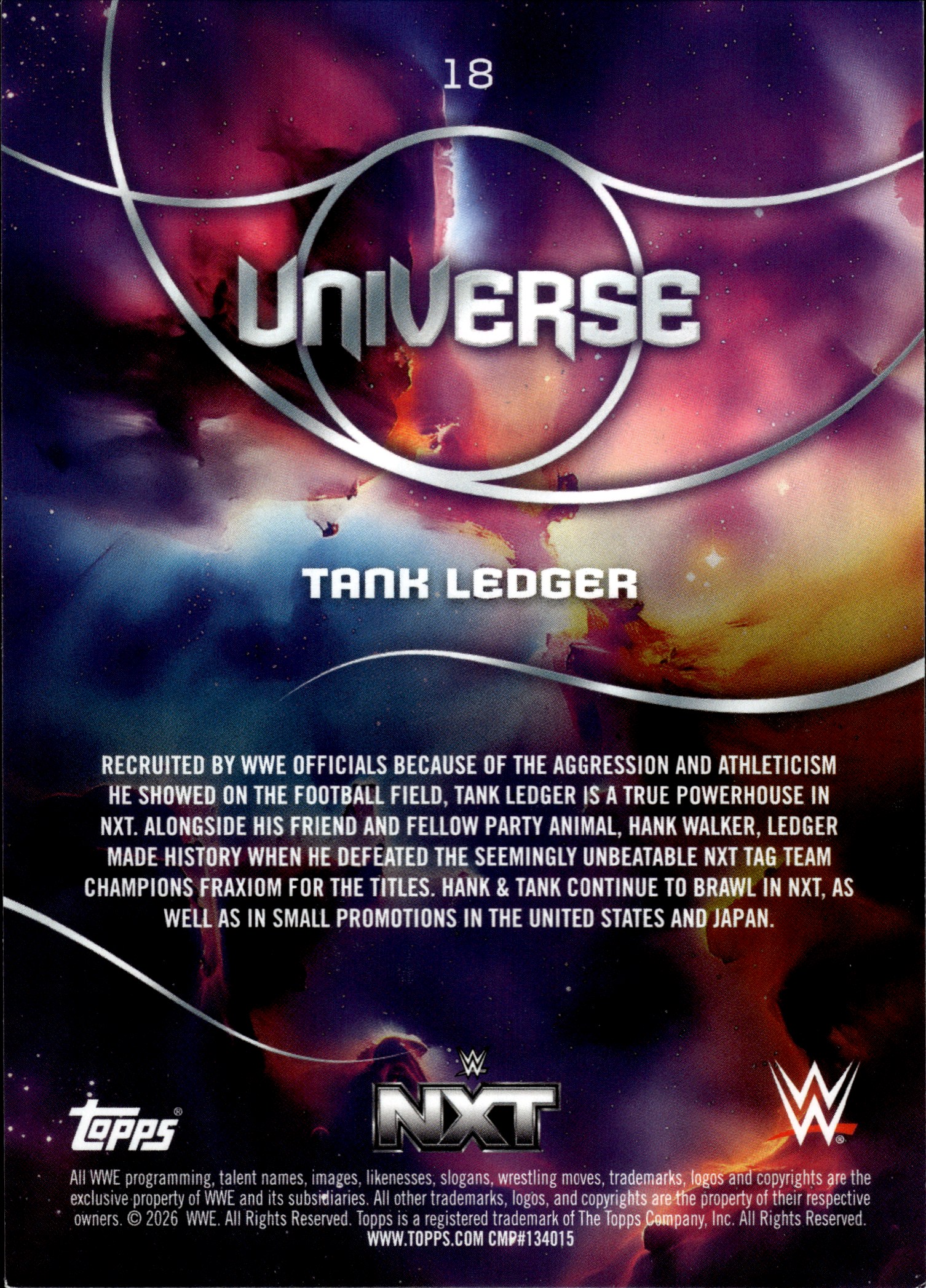 Tank Ledger - Topps WWE Universe Base Set 2026, Nr. 18
