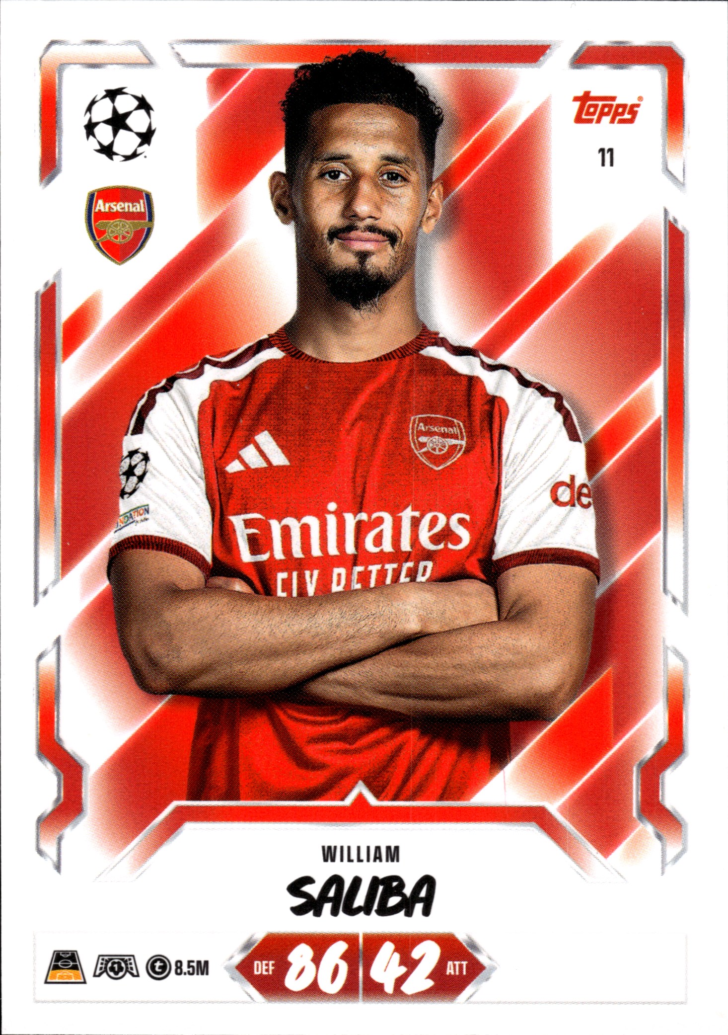William Saliba - Topps Match Attax UEFA Club Competitions Base Set 2026-27, Nr. 11 (Art.-Nr. SG107308)