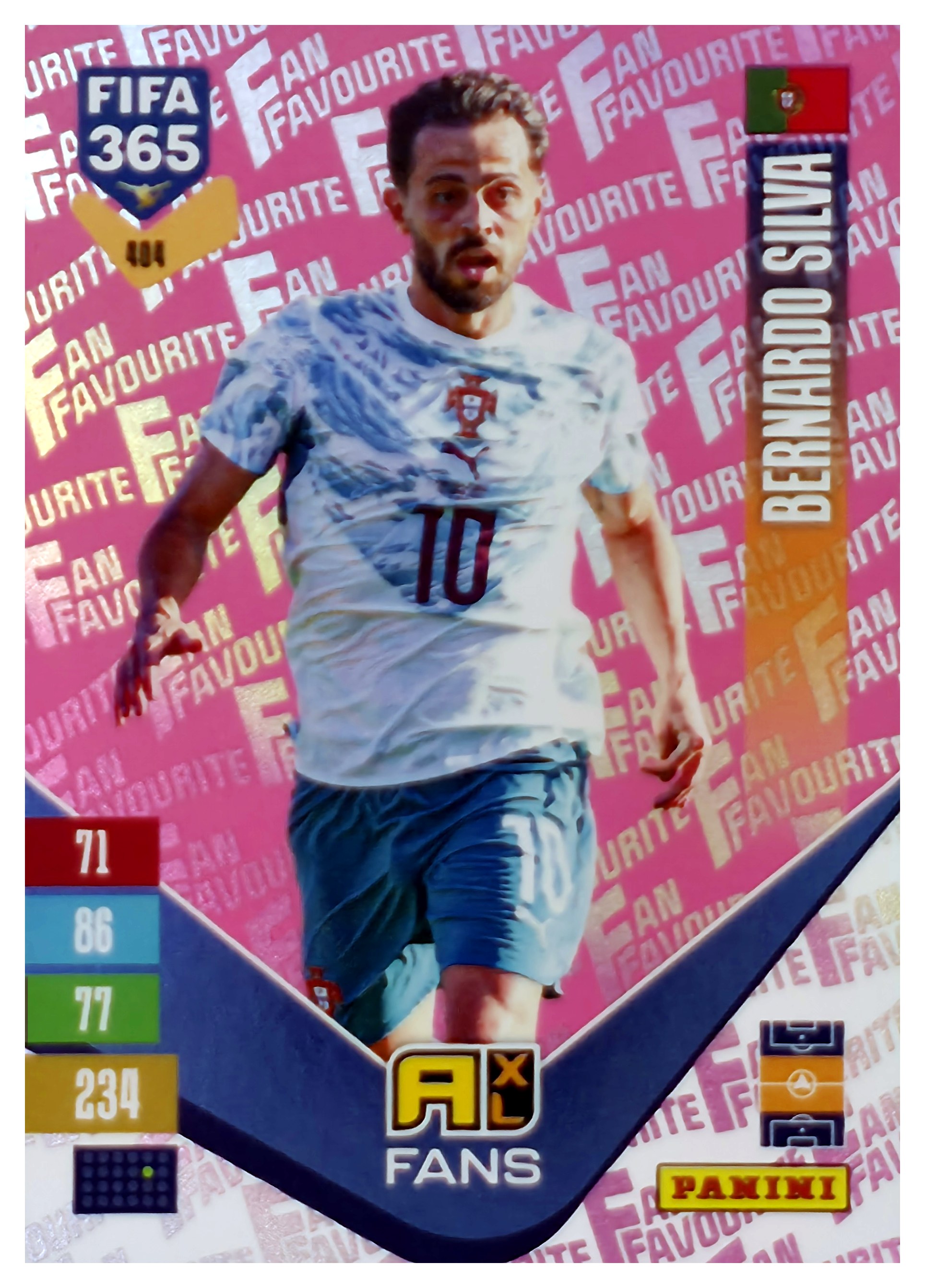 Bernardo Silva - Panini Adrenalyn XL FIFA 365 Fan Favourites 2026-27, Nr. 404 – Pink, Insert (Art.-Nr. SG110612)