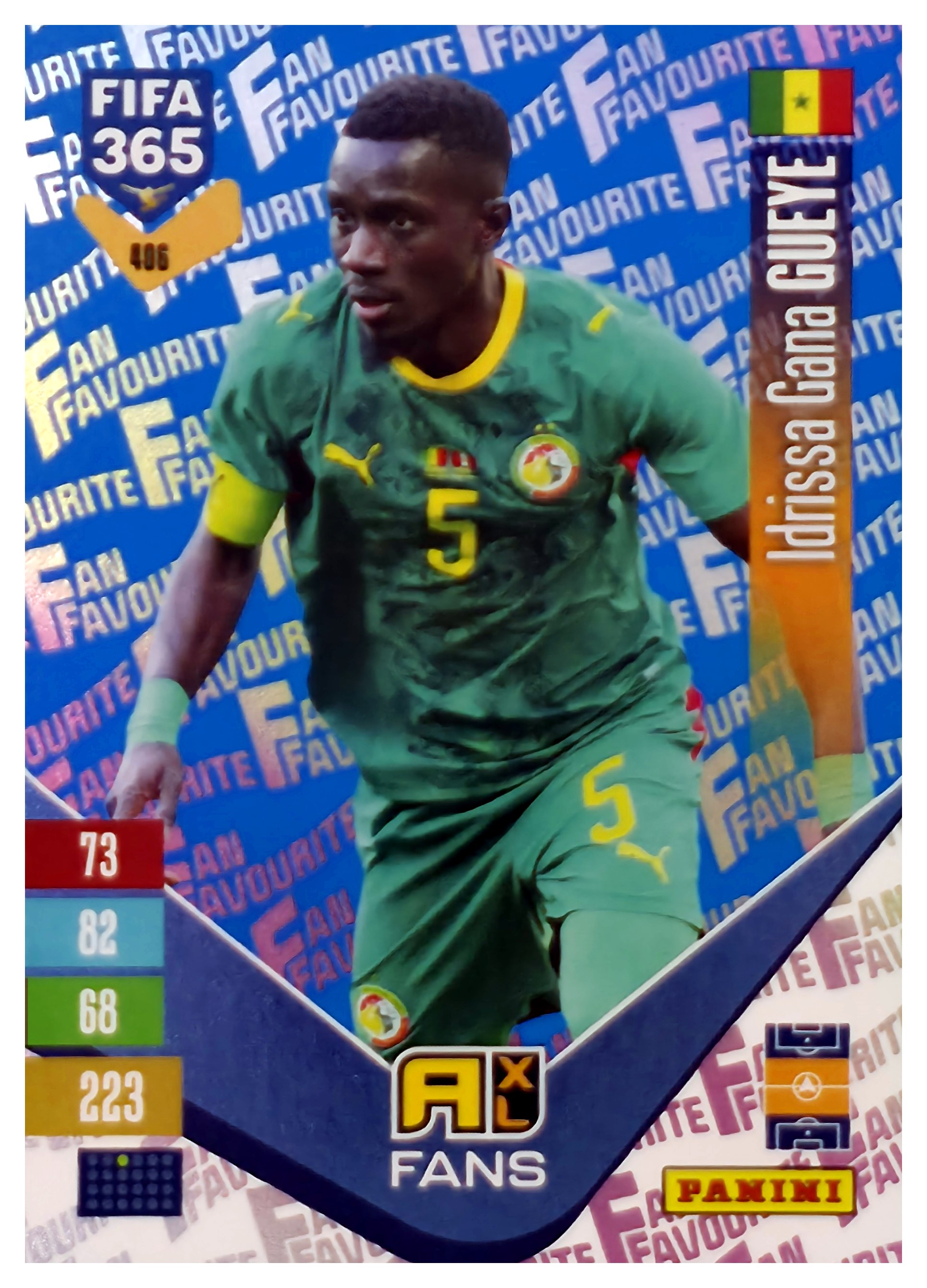 Idrissa Gana Gueye - Panini Adrenalyn XL FIFA 365 Fan Favourites 2026-27, Nr. 406 – Blue, Insert (Art.-Nr. SG110578)