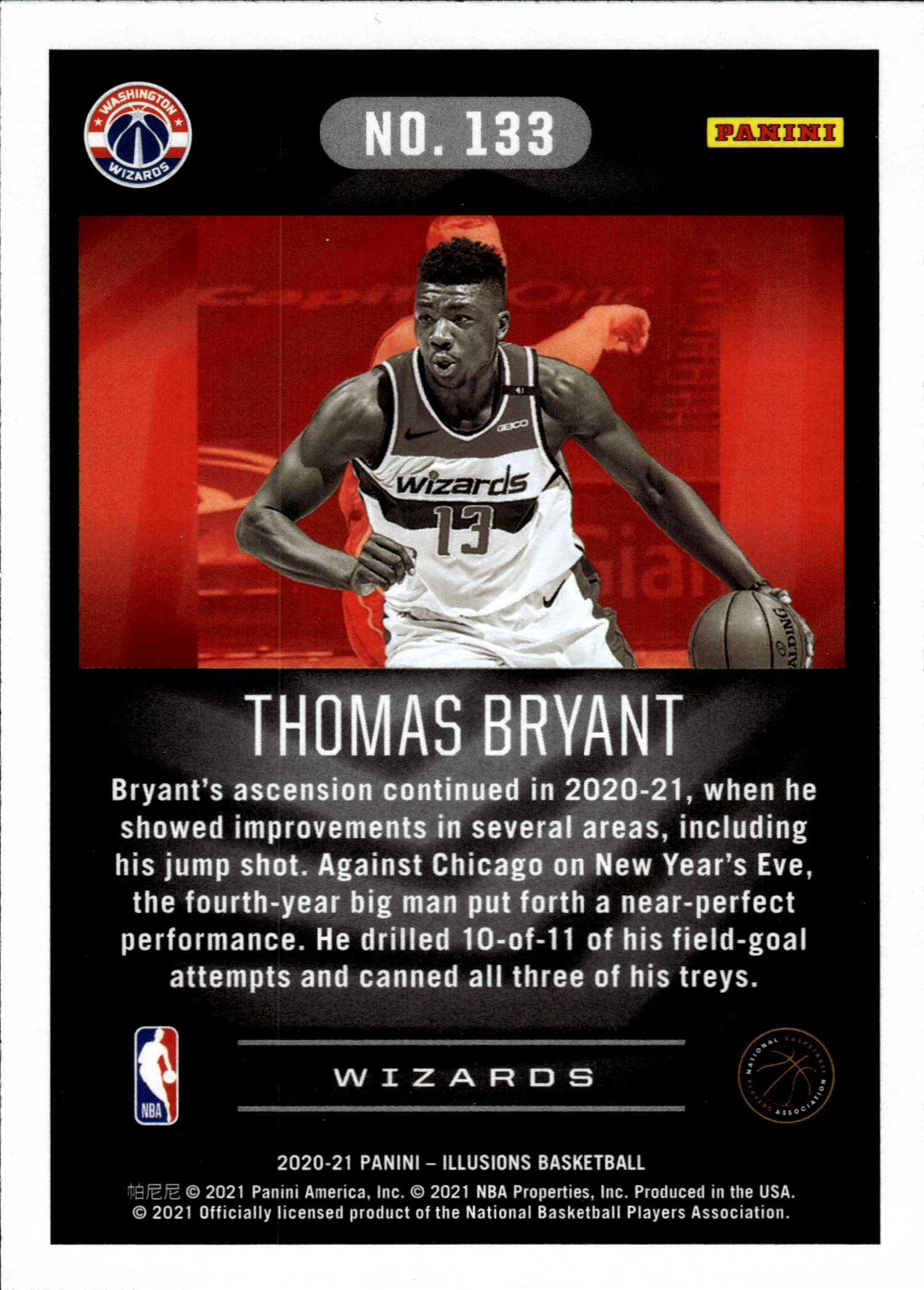 Thomas Bryant - Panini Illusions Base Set 2020-21, Nr. 133 – Trophy Collection Orange