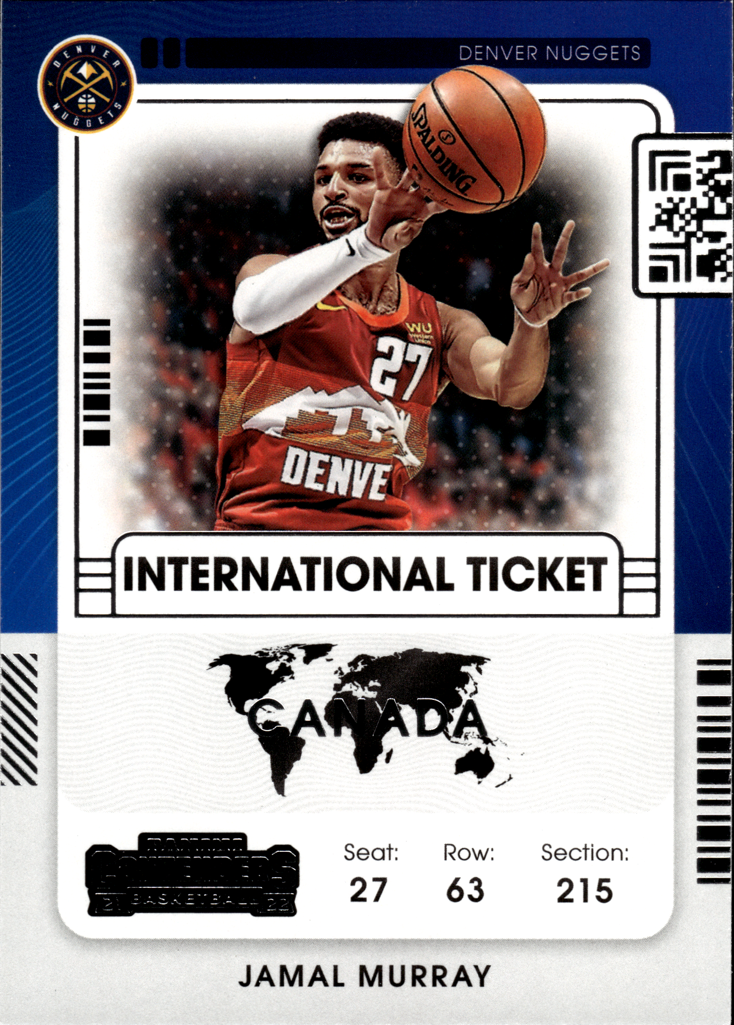 Jamal Murray - Panini Contenders International Ticket 2021-22, Nr. 15 (Art.-Nr. SG103512)
