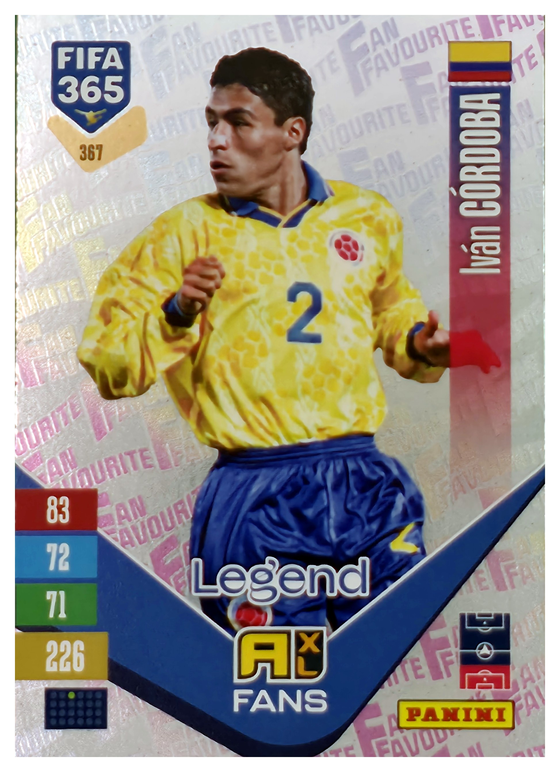 Iván Córdoba - Panini Adrenalyn XL FIFA 365 Fan Favourites 2026-27, Nr. 367 – Insert (Art.-Nr. SG110527)