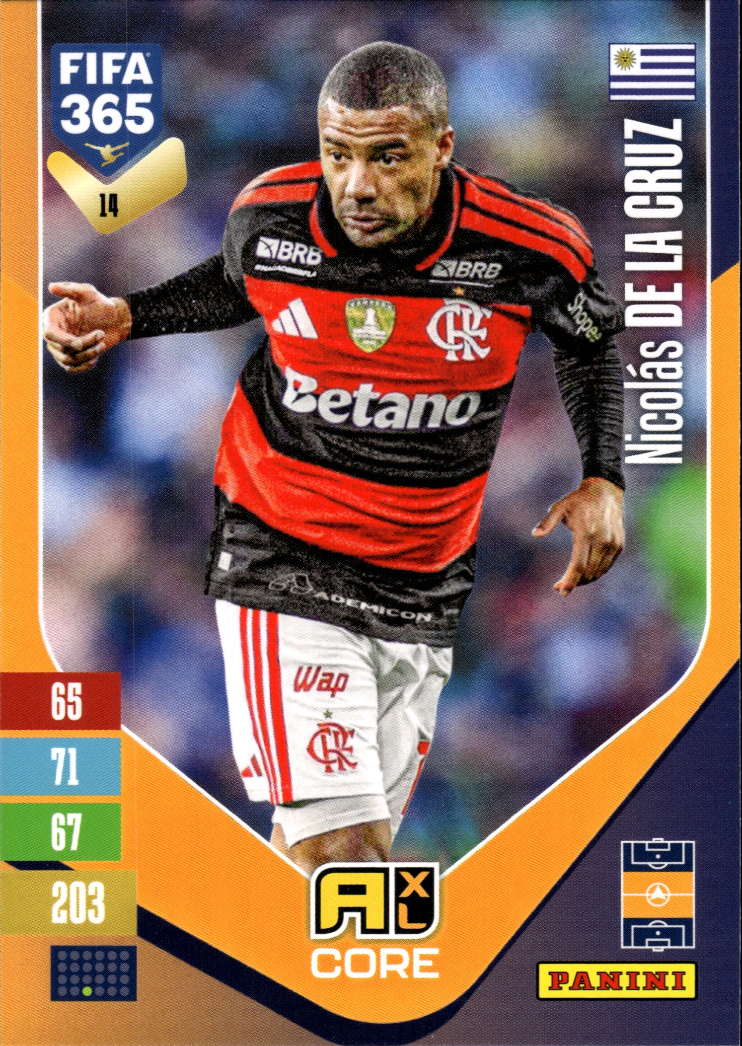 Nicolás De La Cruz - Panini Adrenalyn XL FIFA 365 Base Set 2026-27, Nr. 14 (Art.-Nr. SG110065)